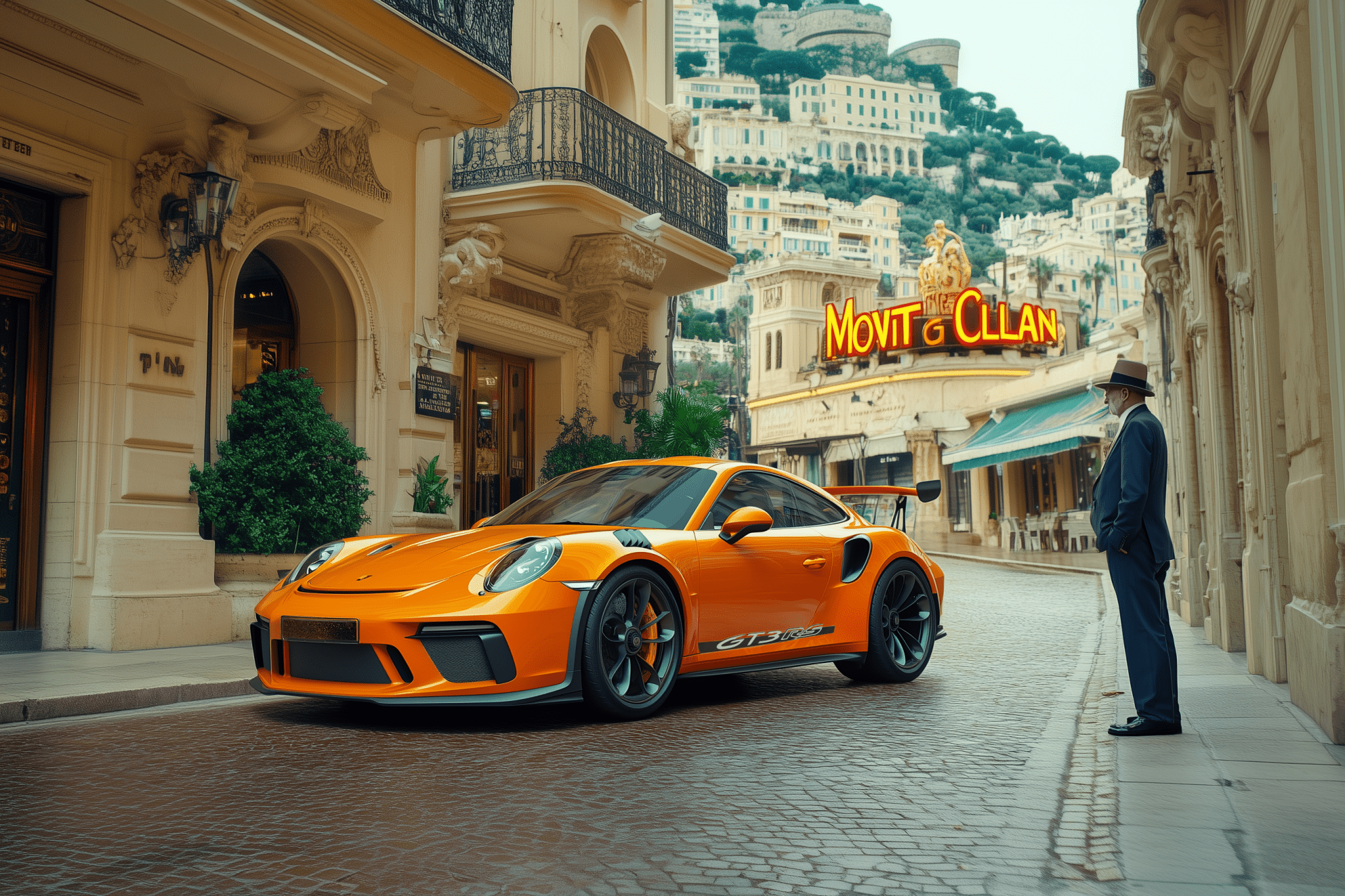 Monte Carlo Prestige – Porsche 911 GT3 RS in luxuriösem Ambiente - Dein Wandbild