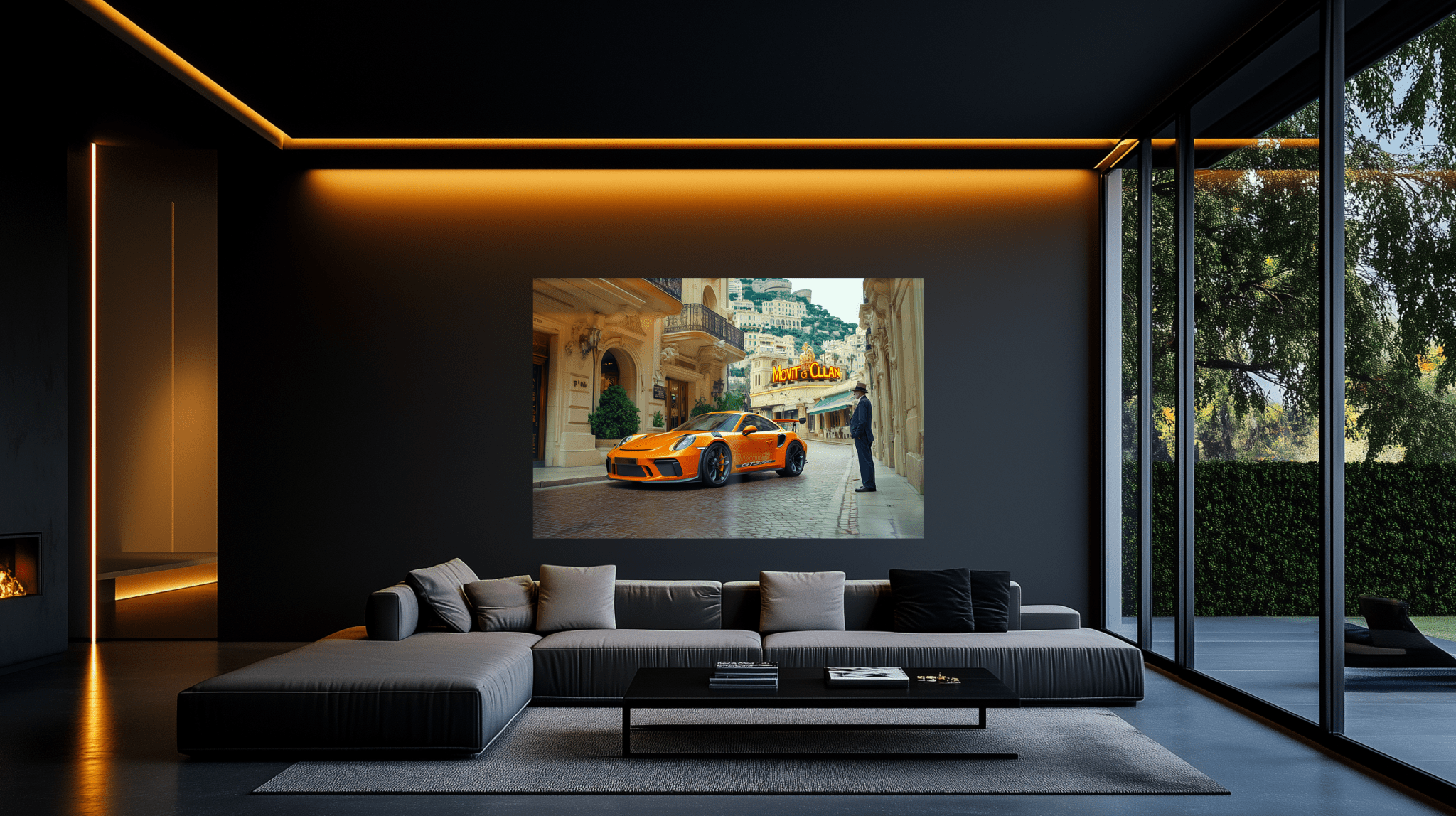 Monte Carlo Prestige – Porsche 911 GT3 RS in luxuriösem Ambiente - Dein Wandbild