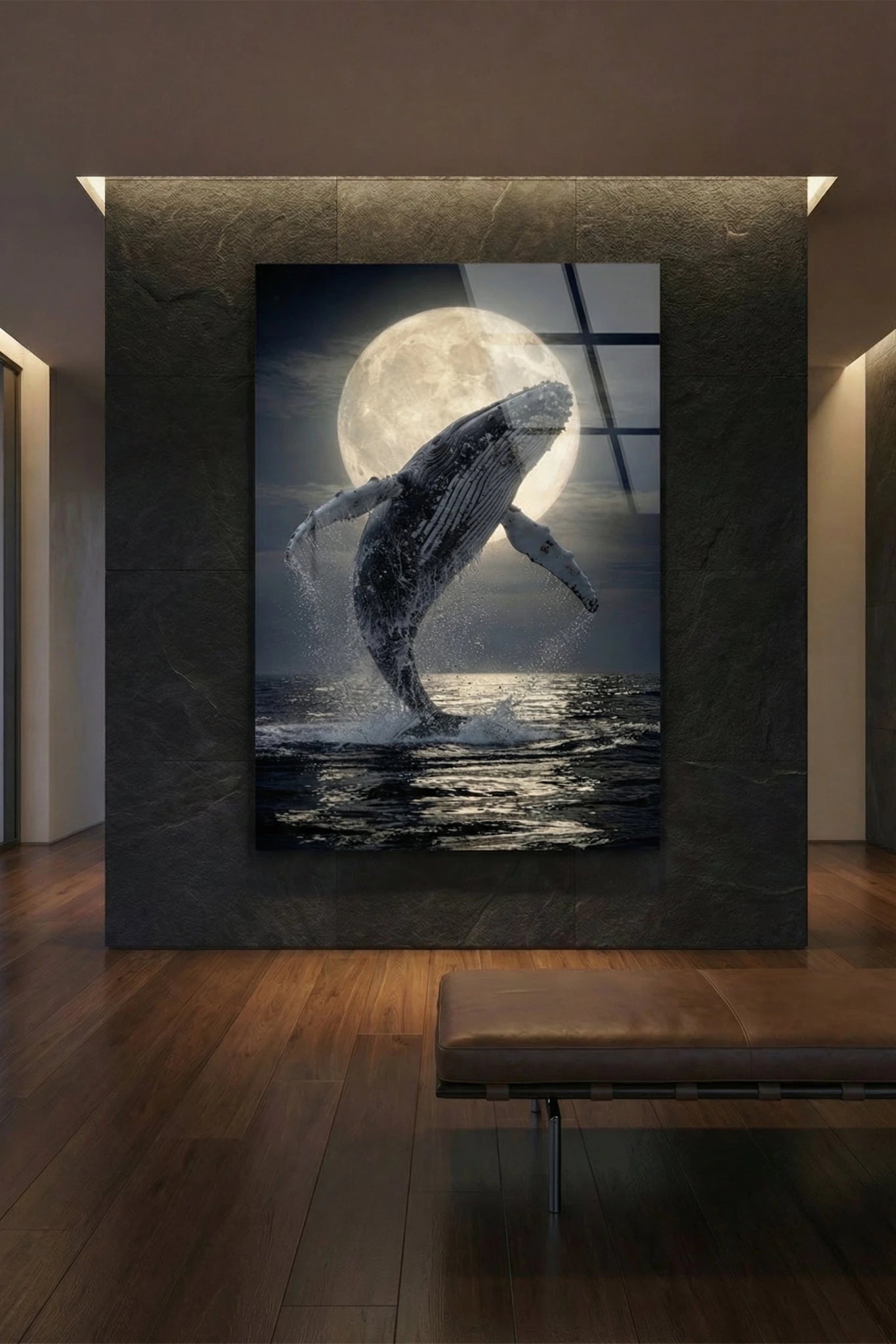 Moonrise Giant – Majestätischer Wal bei Vollmond | Dein Wandbild - Dein Wandbild