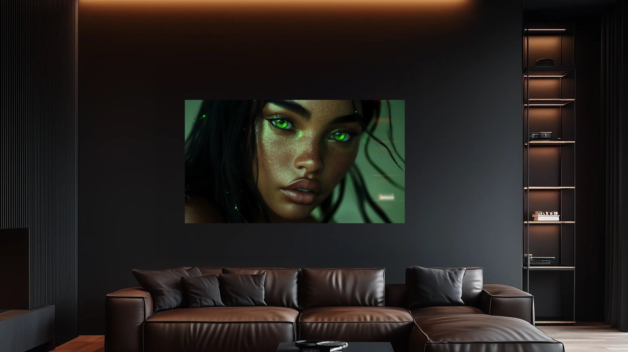 Mystic Gaze – Ausdrucksstarke Schönheit in Licht & Farbe als eleganter Kunstdruck | Dein Wandbild - Dein Wandbild