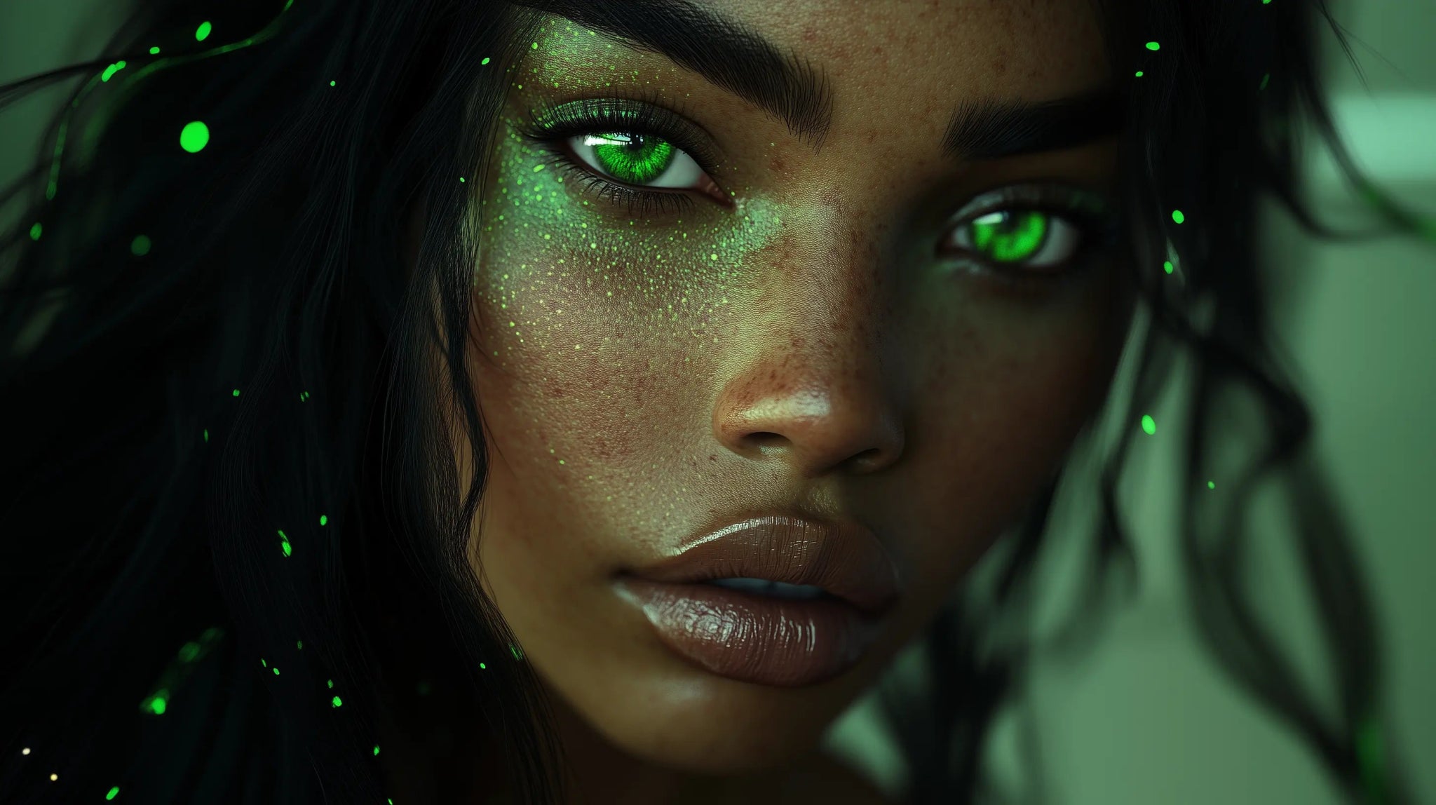 Mystic Gaze – Ausdrucksstarke Schönheit in Licht & Farbe als eleganter Kunstdruck | Dein Wandbild - Dein Wandbild