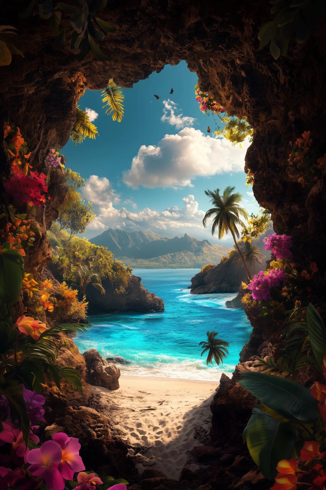 Paradiesische Aussicht – Landschaftsbild mit tropischer Ruhe | Dein Wandbild - Dein Wandbild