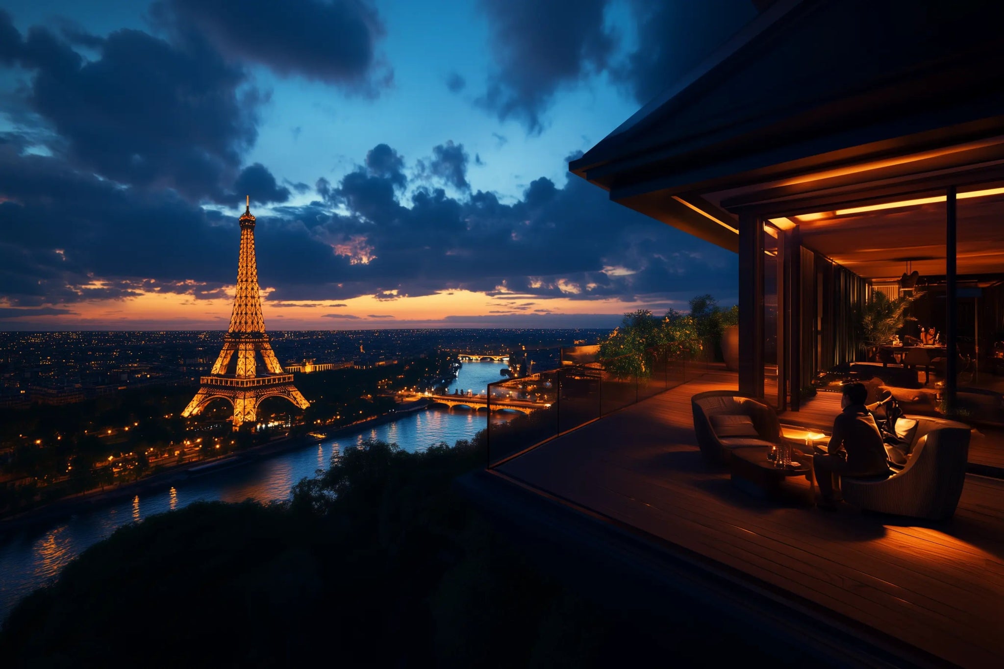 Parisian Dream – Stadtkunstbild mit romantischem Blick über Paris | Dein Wandbild - Dein Wandbild