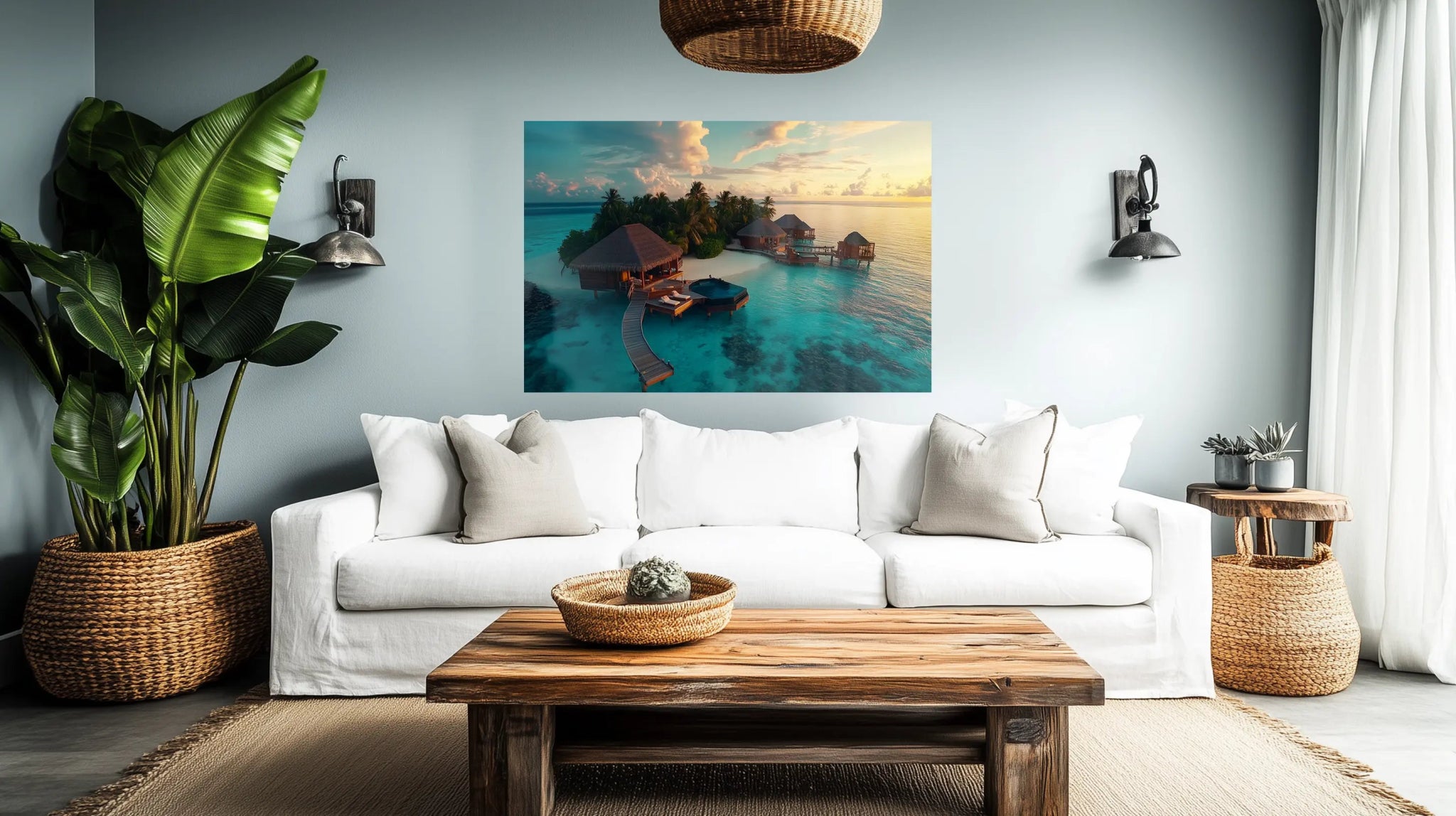 Perfekte Tropische Idylle – Landschaftsbild mit Strand & Palmenruhe | Dein Wandbild - Dein Wandbild