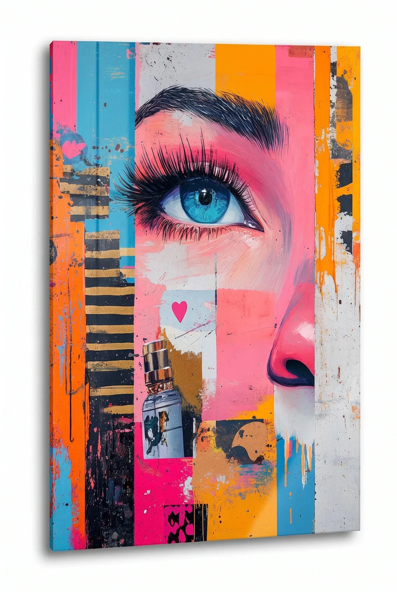 Pop Art Auge Parfum Collage Bunt Wandbild - Dein Wandbild