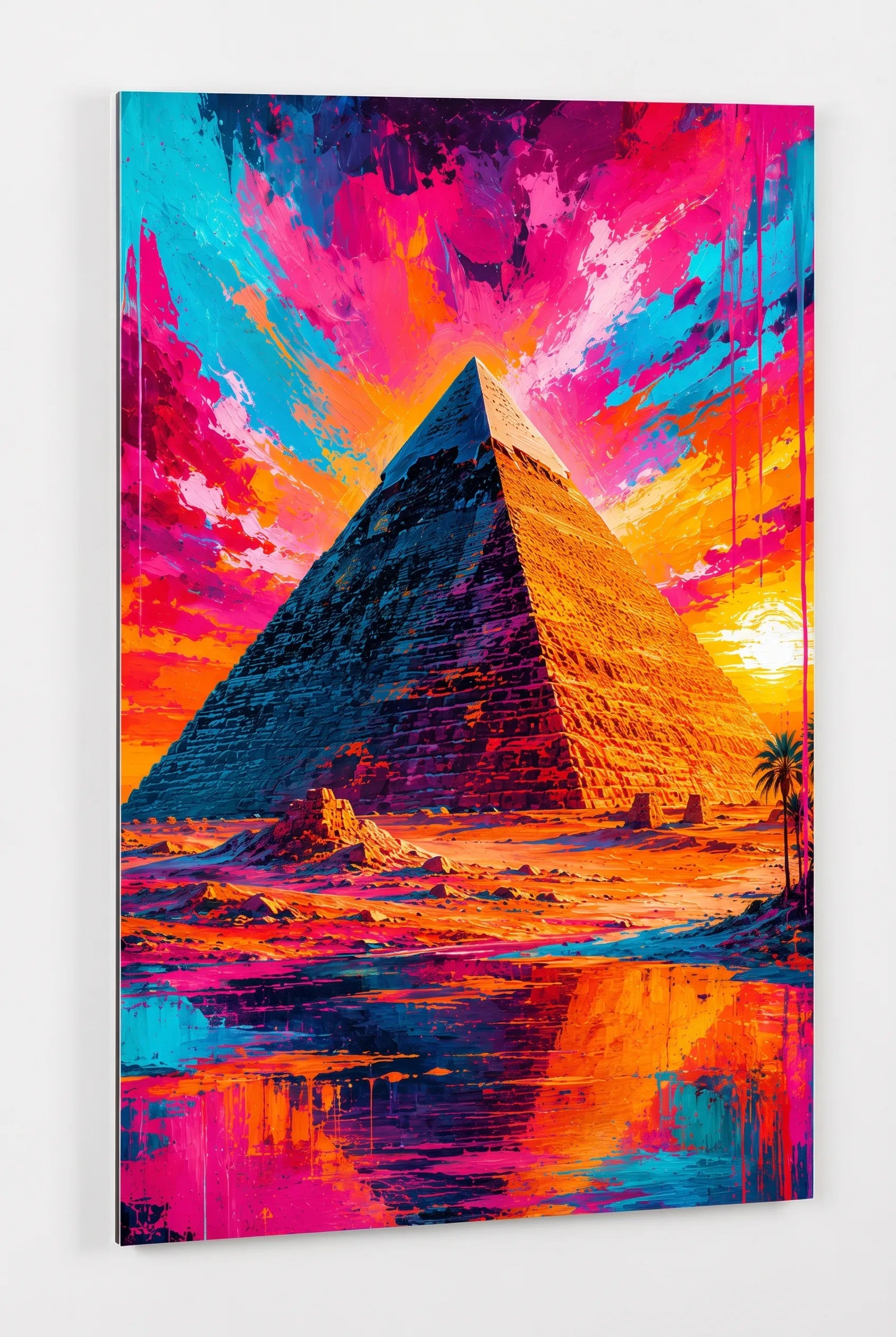 Pop Art Pyramide Sonnenuntergang Wandbild - Dein Wandbild