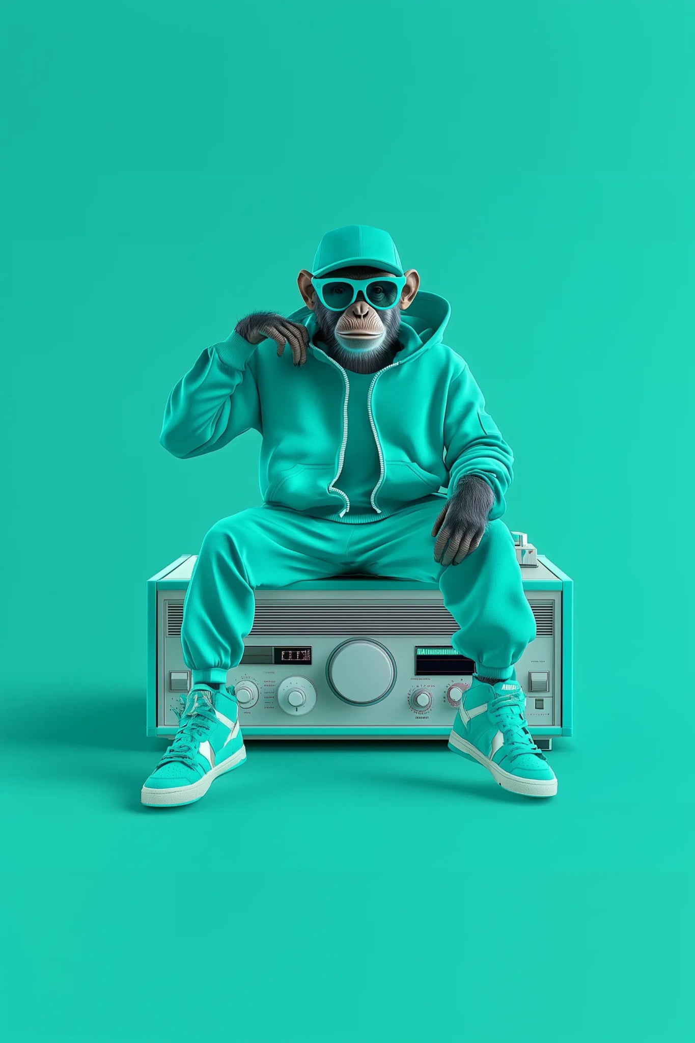Retro Vibes – The Chillest Ape als lässiger Kunstdruck mit 80s Feeling | Dein Wandbild - Dein Wandbild