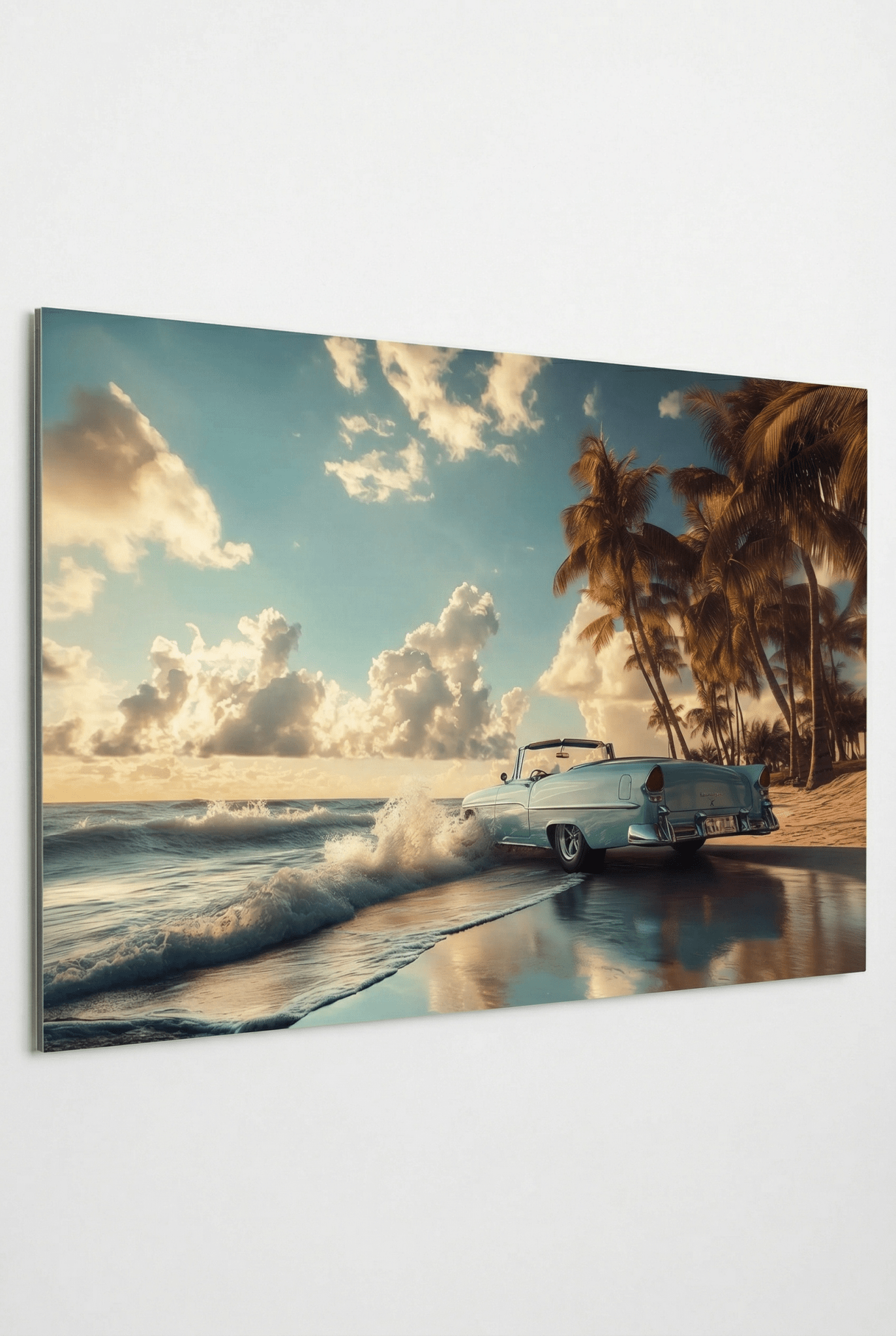 Roadtrip in die Freiheit – Autobild mit Cabrio am Tropen - Highway | Dein Wandbild - Dein Wandbild