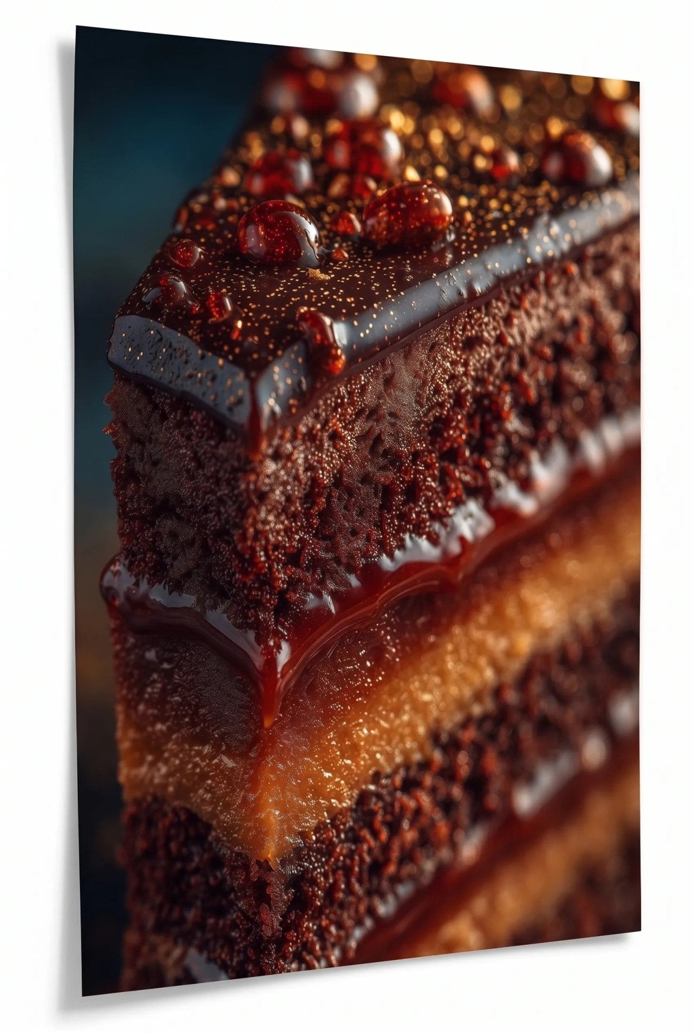 Sachertorte Nahaufnahme – Schokolade & Karamell - Dein Wandbild