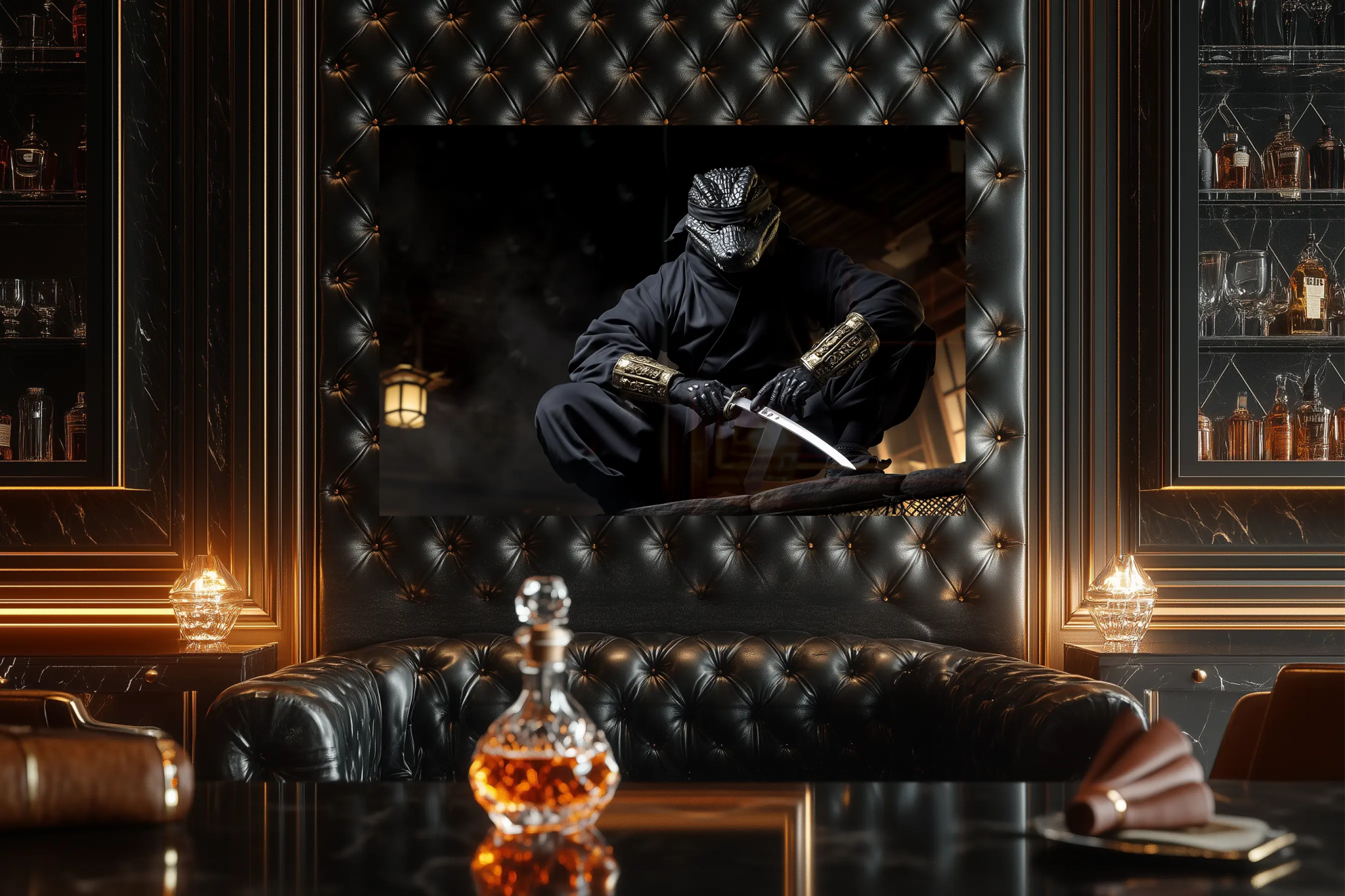 Schattenkrieger: Der Krokodil - Ninja | Premium Wandbild - Dein Wandbild