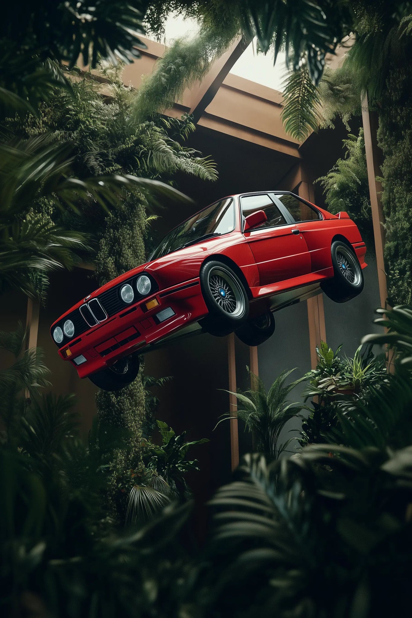 Schwebender Klassiker – BMW M3 Autobild mit surrealem Flair | Dein Wandbild - Dein Wandbild