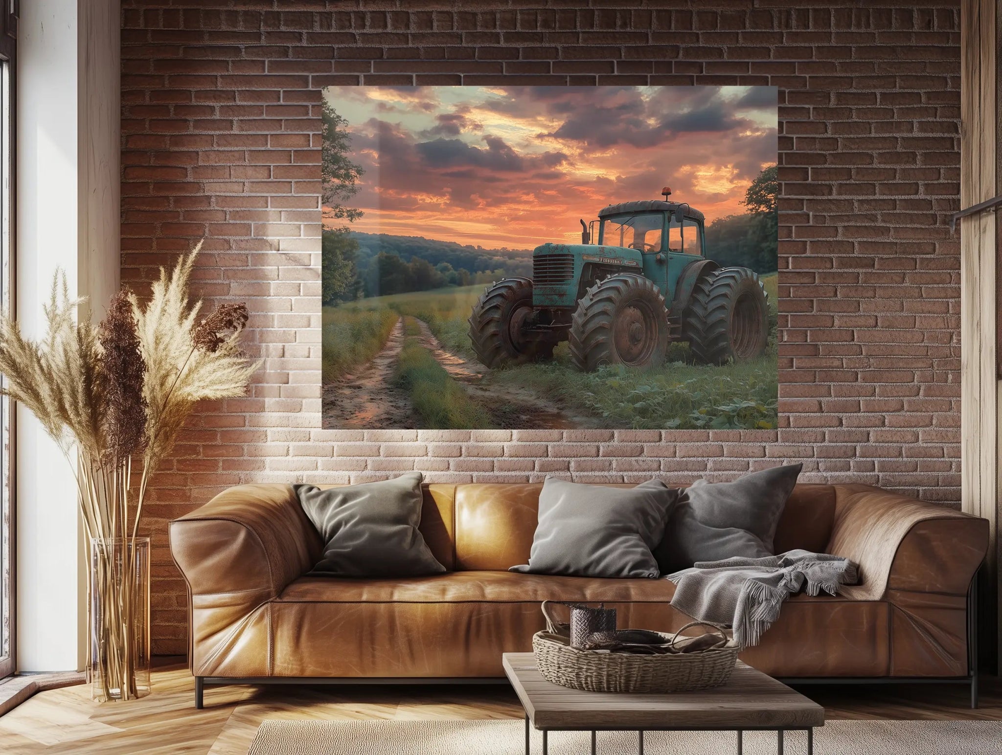Sonnenkraft – Lässigkeit auf dem Traktor - Dein Wandbild
