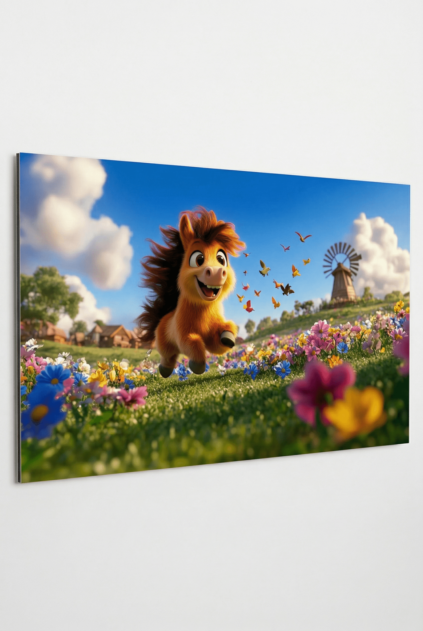 Springendes Glück – Verspieltes Pferdebild mit Shetland - Pony | Dein Wandbild - Dein Wandbild