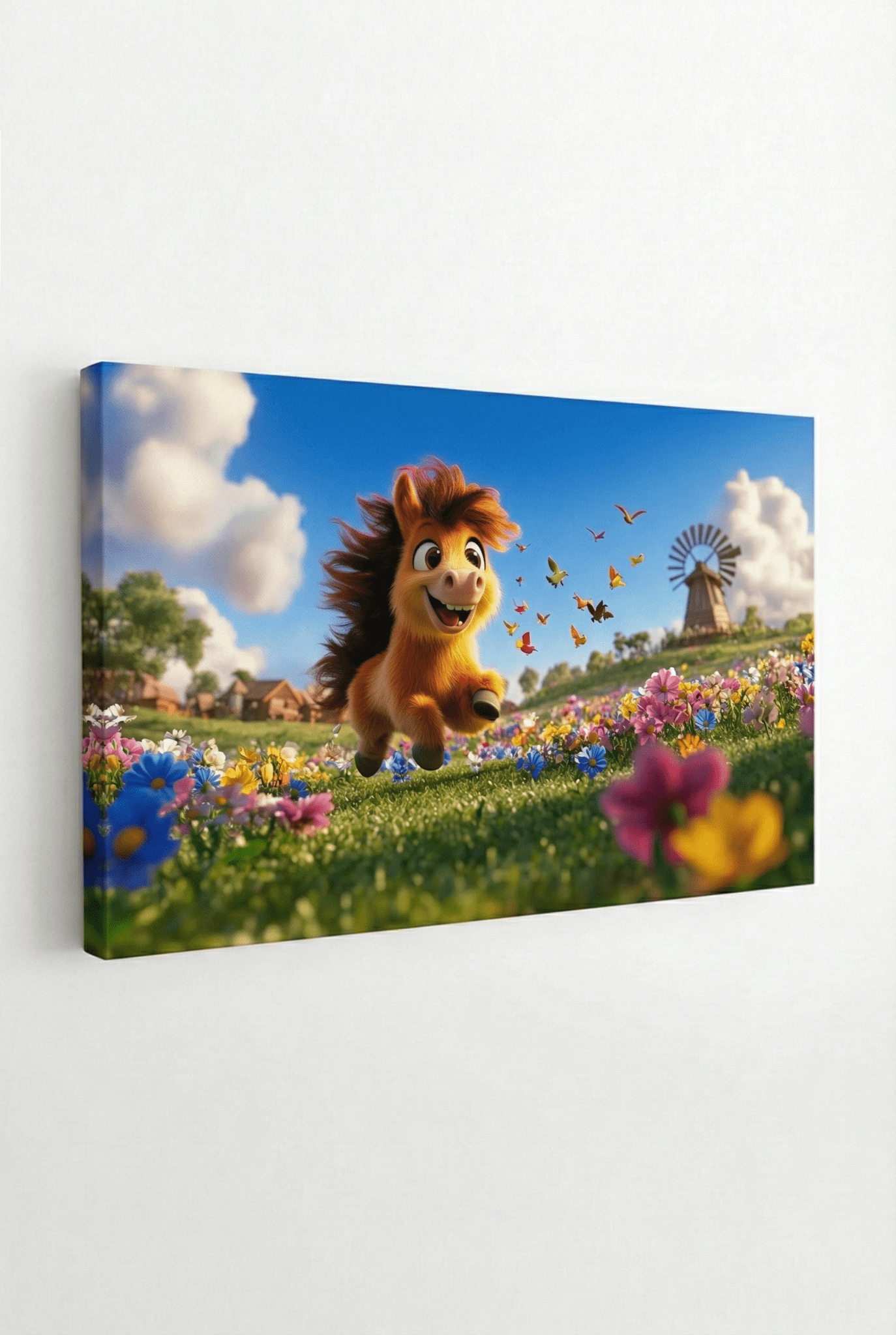 Springendes Glück – Verspieltes Pferdebild mit Shetland - Pony | Dein Wandbild - Dein Wandbild