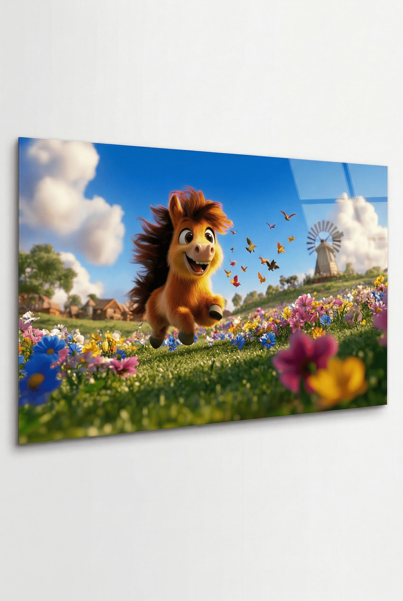 Springendes Glück – Verspieltes Pferdebild mit Shetland - Pony | Dein Wandbild - Dein Wandbild