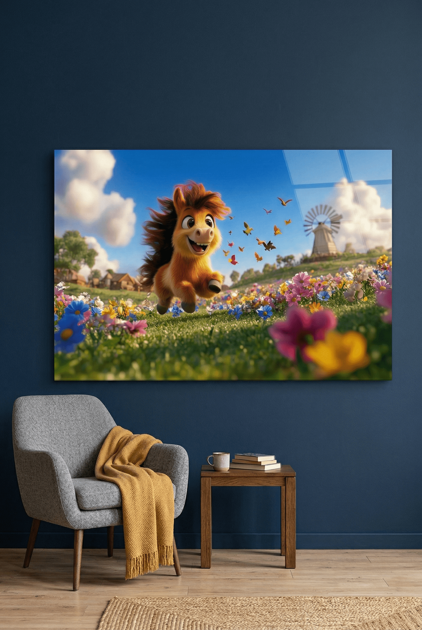 Springendes Glück – Verspieltes Pferdebild mit Shetland - Pony | Dein Wandbild - Dein Wandbild