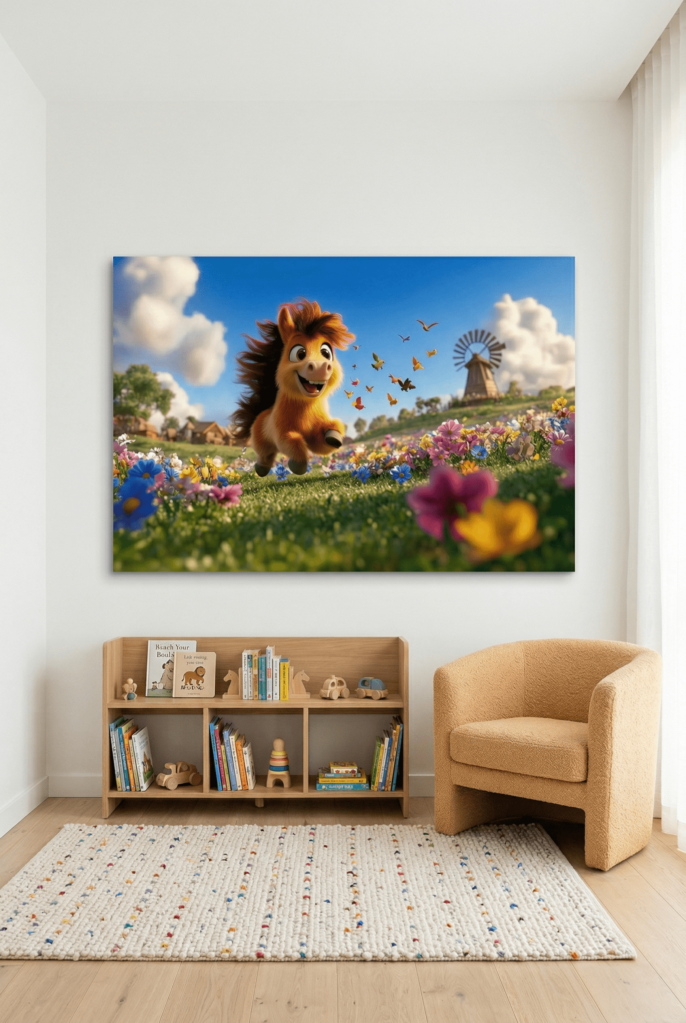 Springendes Glück – Verspieltes Pferdebild mit Shetland - Pony | Dein Wandbild - Dein Wandbild