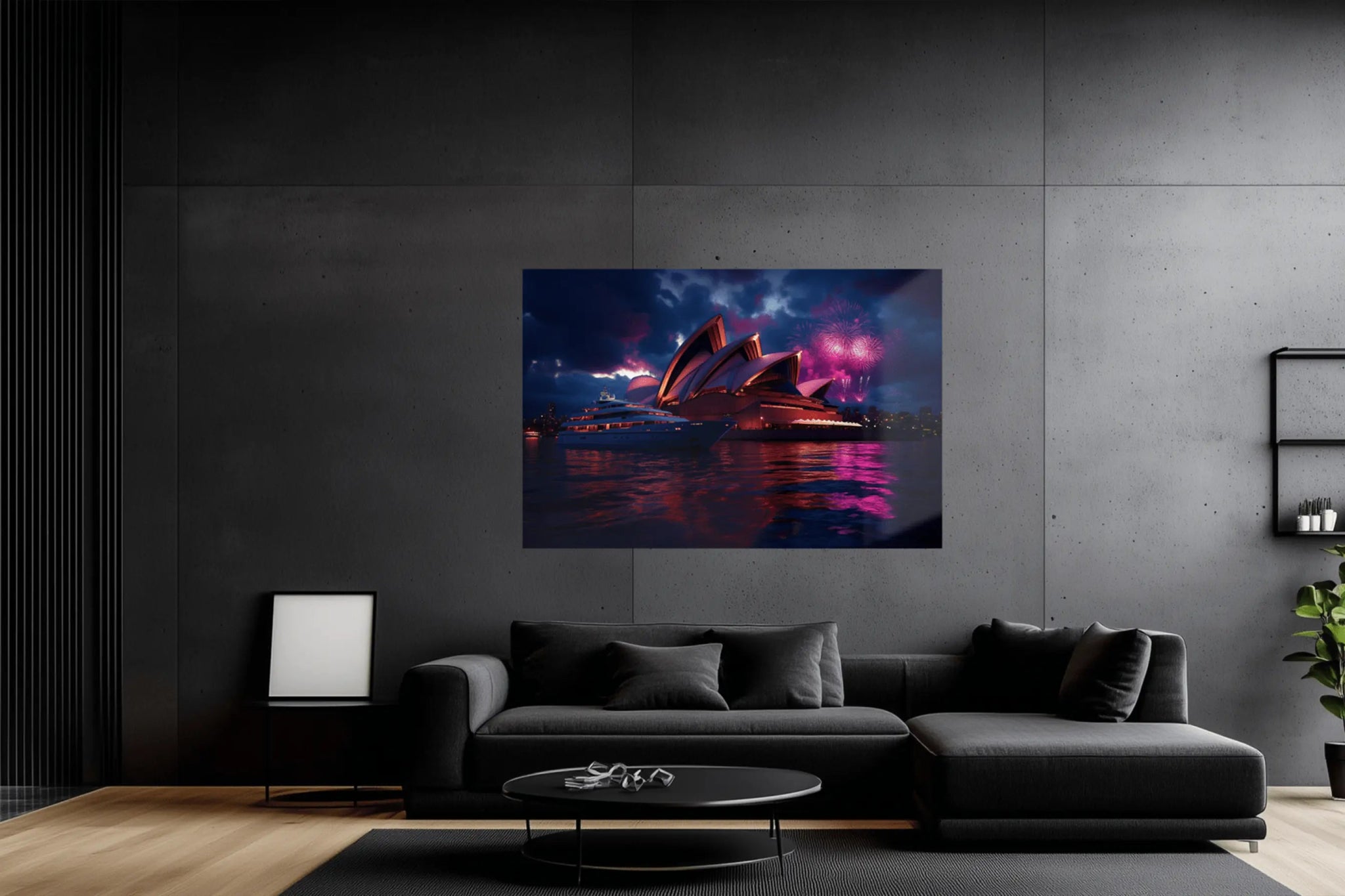 Sydney Nights – Stadtkunstbild mit Feuerwerk & Luxuspanorama | Dein Wandbild - Dein Wandbild