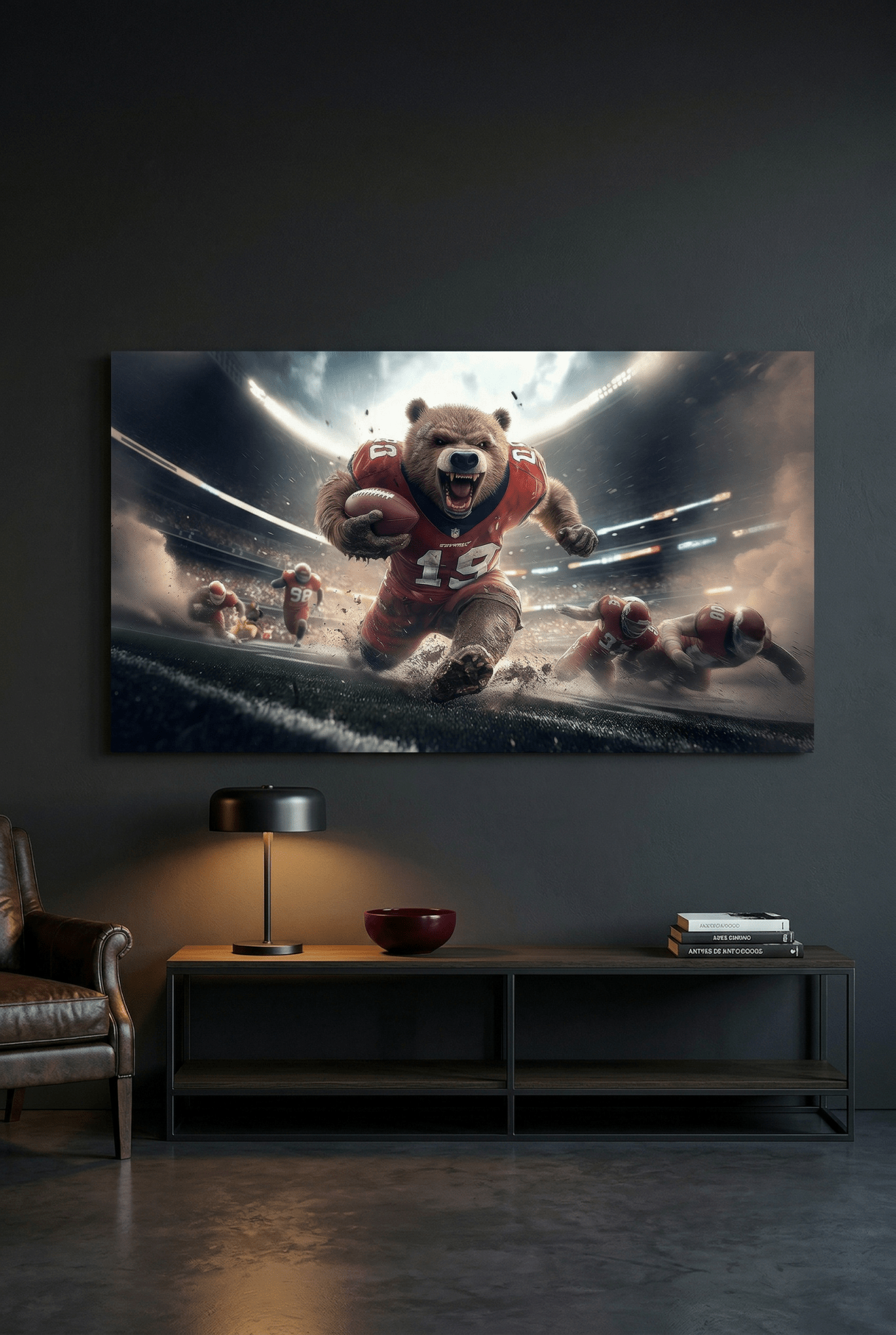 The Beast Unleashed – Der unaufhaltsame Football - Gorilla | Dein Wandbild - Dein Wandbild