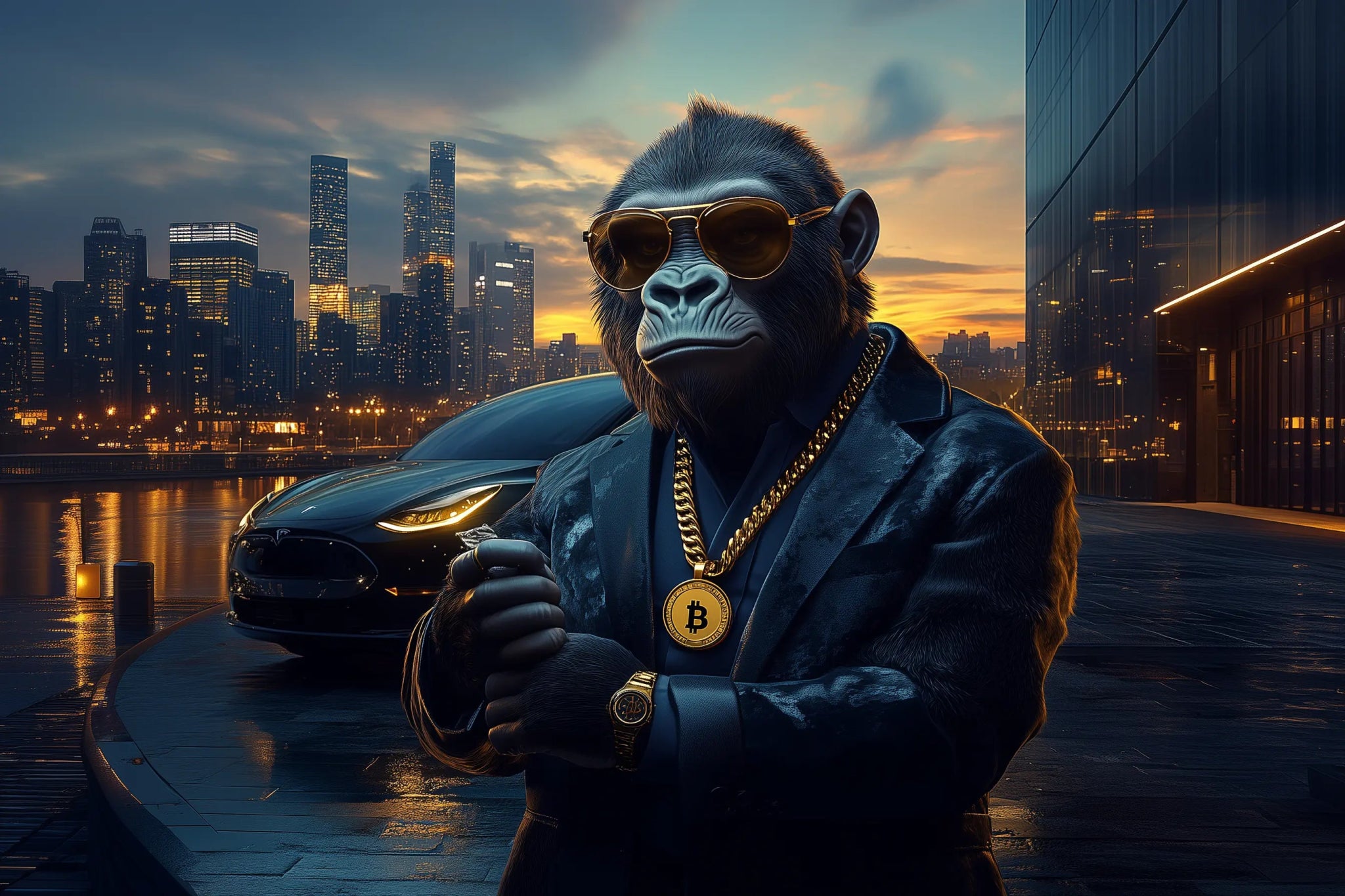 The Crypto Don G Ape: Wenn Schweigen mehr sagt als Millionen | Premium Wandbild - Dein Wandbild
