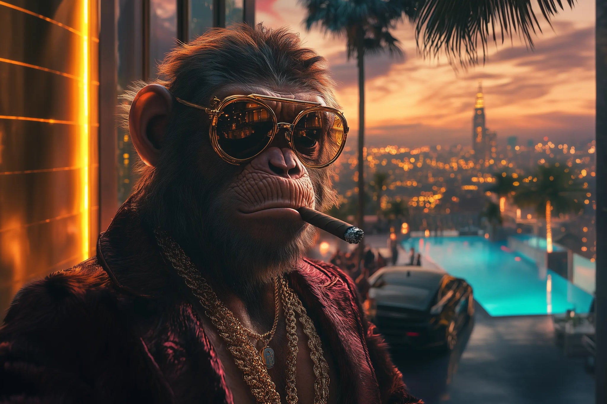 The Godsmoke: Wenn ein G Ape den Abend regiert | Premium Wandbild - Dein Wandbild