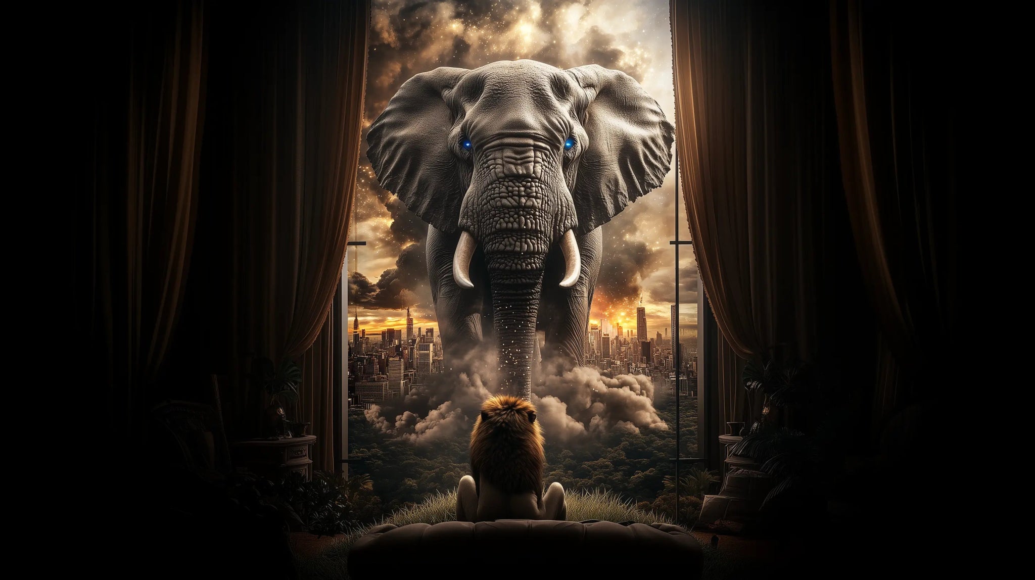 Titan’s Gaze – Die Begegnung der Giganten als epischer Kunstdruck | Dein Wandbild - Dein Wandbild