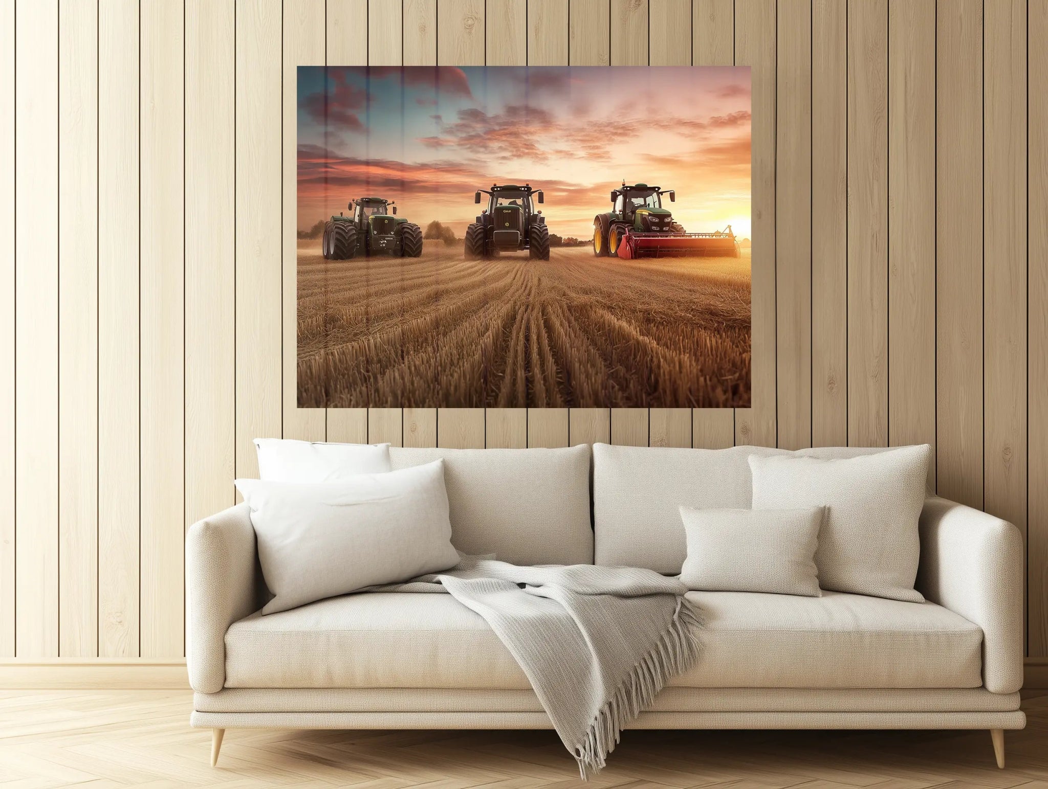 Tractor Legends – Drei Traktor - Giganten im Abendlicht - Dein Wandbild