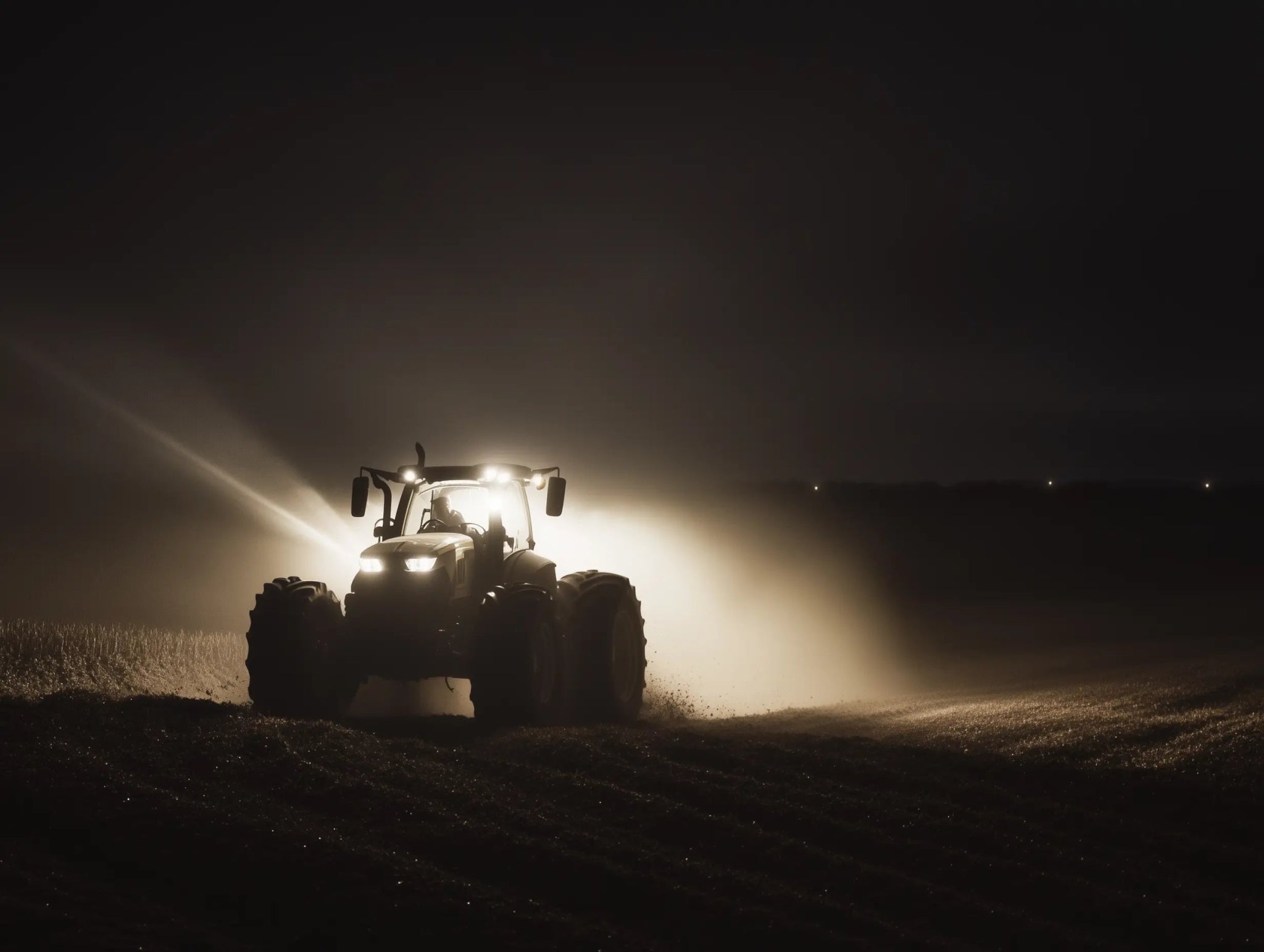 Traktor bei Nacht – Arbeit, wenn andere schlafen - Dein Wandbild
