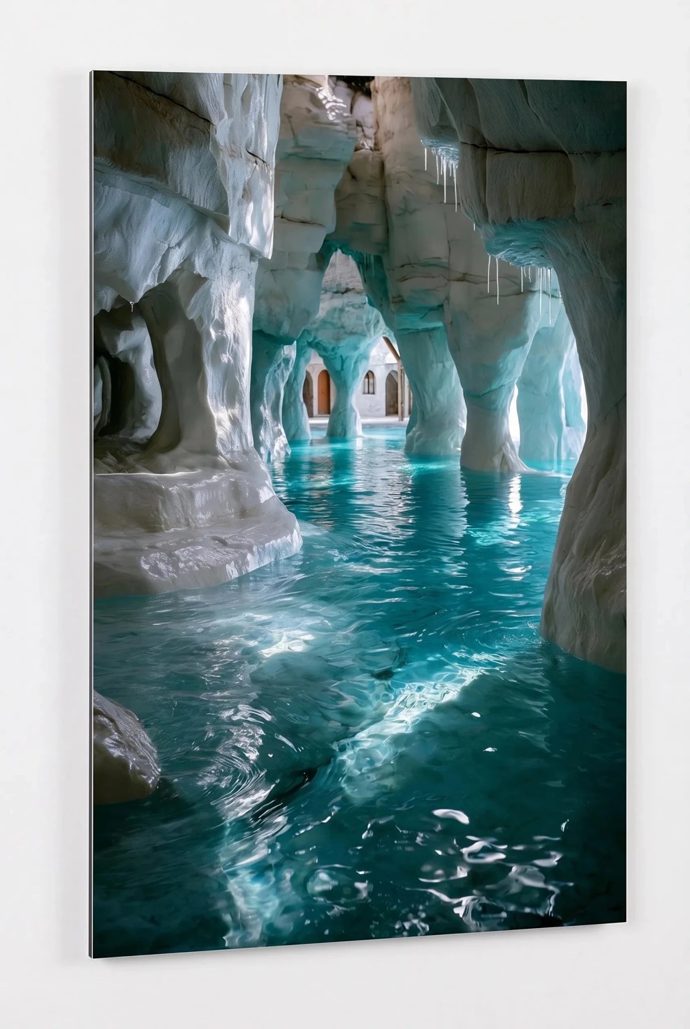 Türkise Höhlengrotte mit Wasser Luxus Wandbild - Dein Wandbild