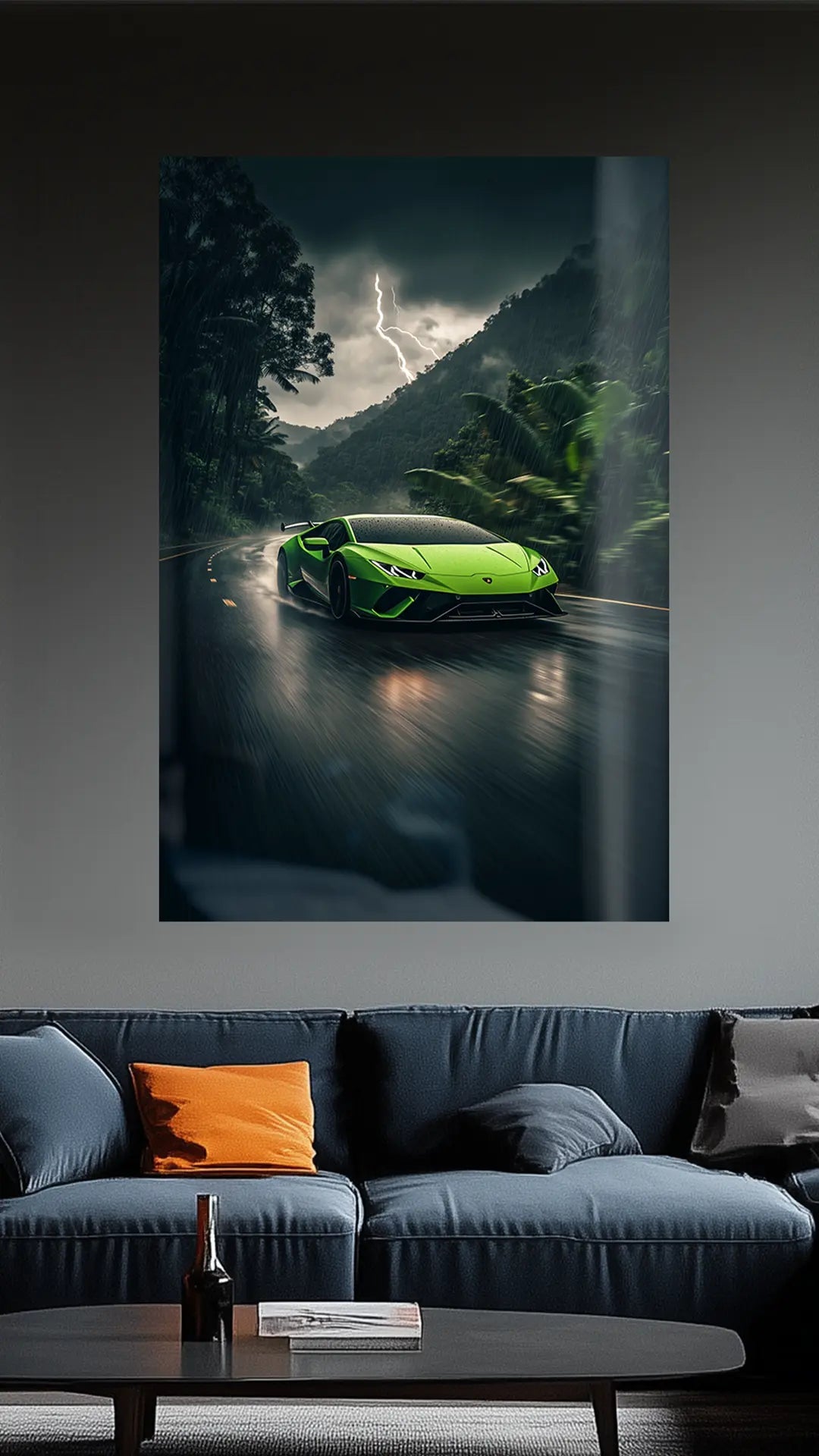 Ungezähmte Kraft – Lamborghini Huracán STO im Tropensturm | Dein Wandbild - Dein Wandbild