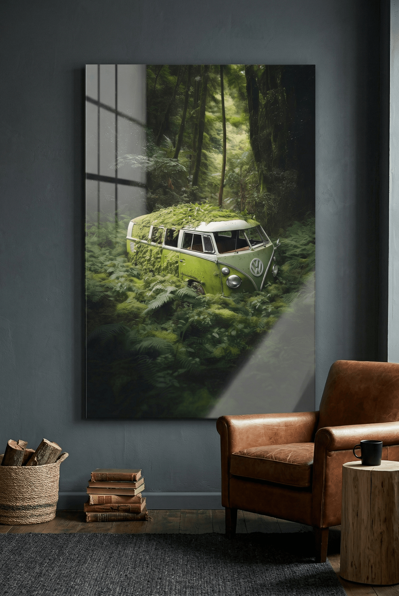 Vergessene Legende – Der VW Bulli T1 im grünen Refugium | Dein Wandbild - Dein Wandbild