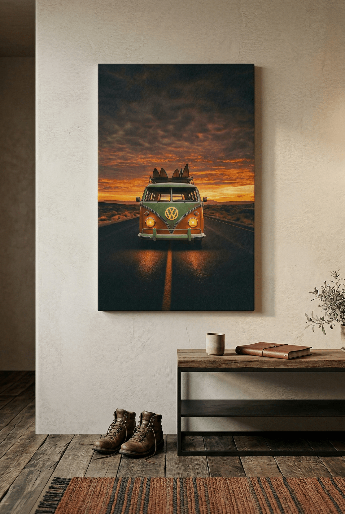 VW Bulli T1 – Aufbruch in den Sonnenuntergang | Dein Wandbild - Dein Wandbild