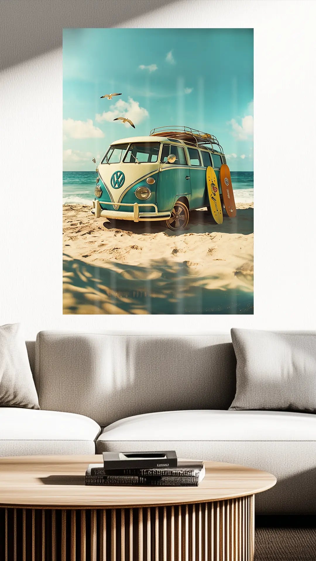 VW Bulli T1 – Retro - Strandtraum mit Surf - Vibes | Dein Wandbild - Dein Wandbild