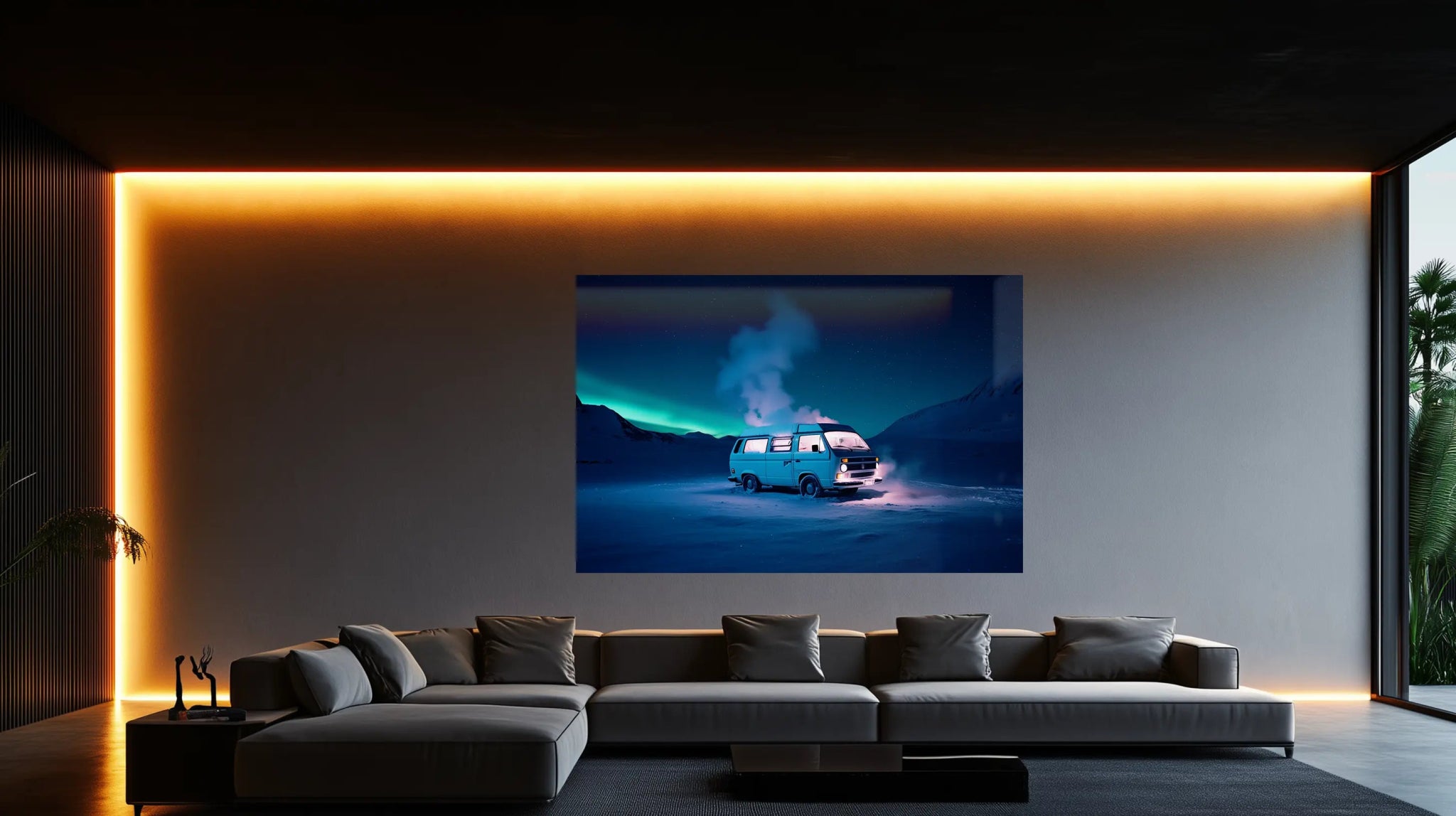VW Bulli T3 – Abenteuer unter dem Nordlicht | Dein Wandbild - Dein Wandbild