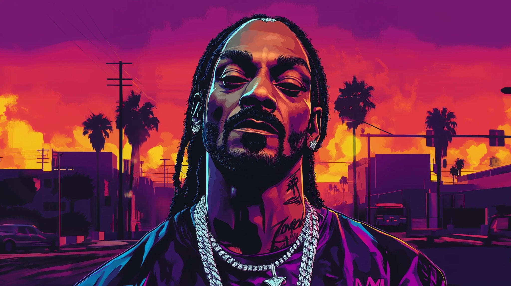 West Coast Legend – Urban Art im GTA - Style als kraftvoller Kunstdruck | Dein Wandbild - Dein Wandbild