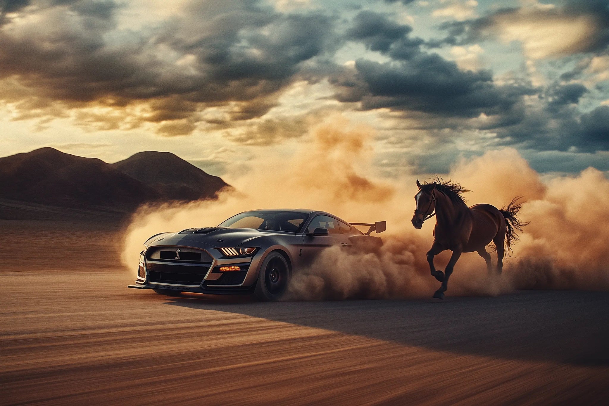 Wild Speed – Episches Autobild mit Mustang - Power | Dein Wandbild - Dein Wandbild