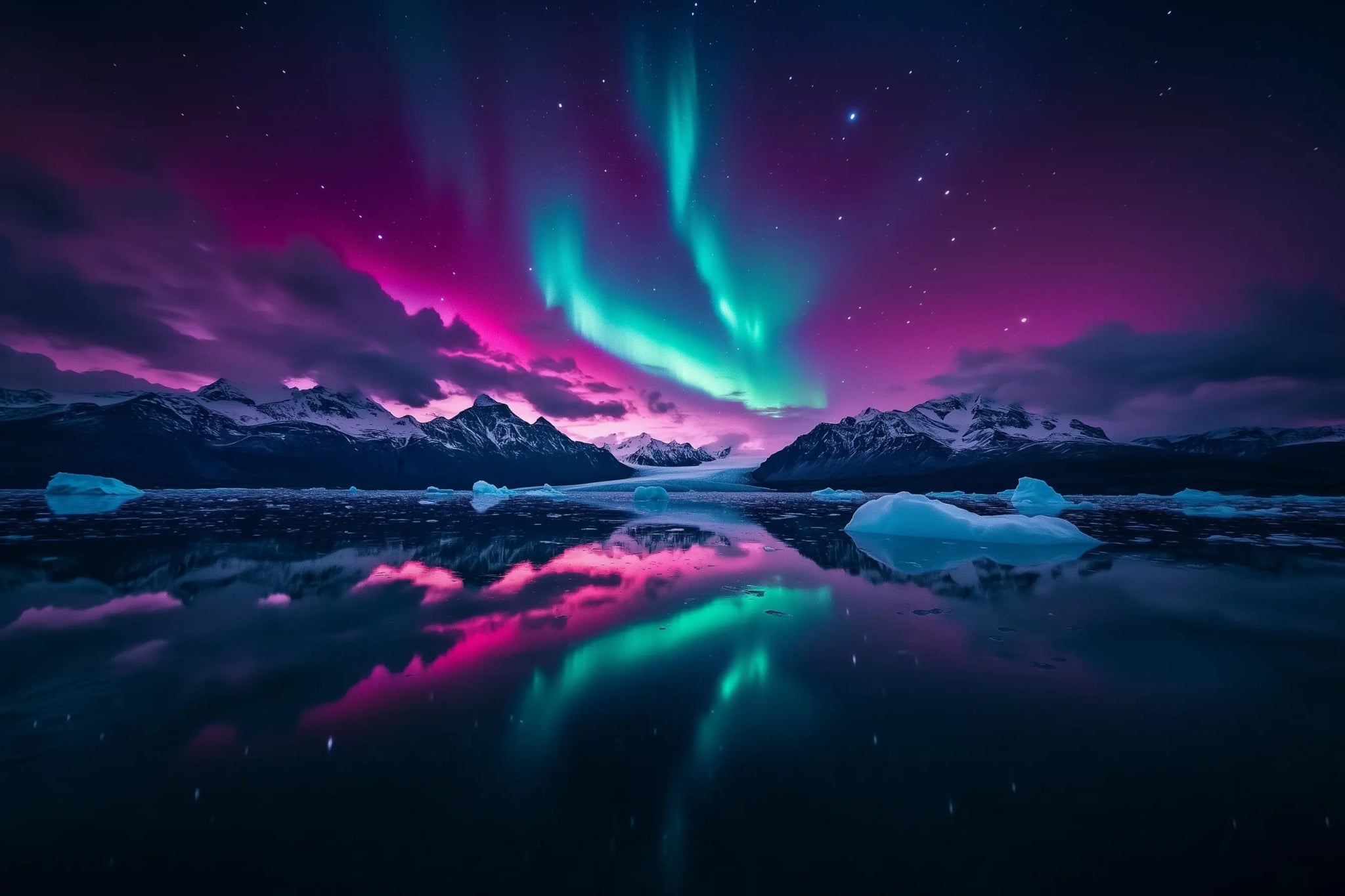 Wunderschöne Aurora Borealis – Naturbild mit Nordlichtern am Nachthimmel | Dein Wandbild - Dein Wandbild