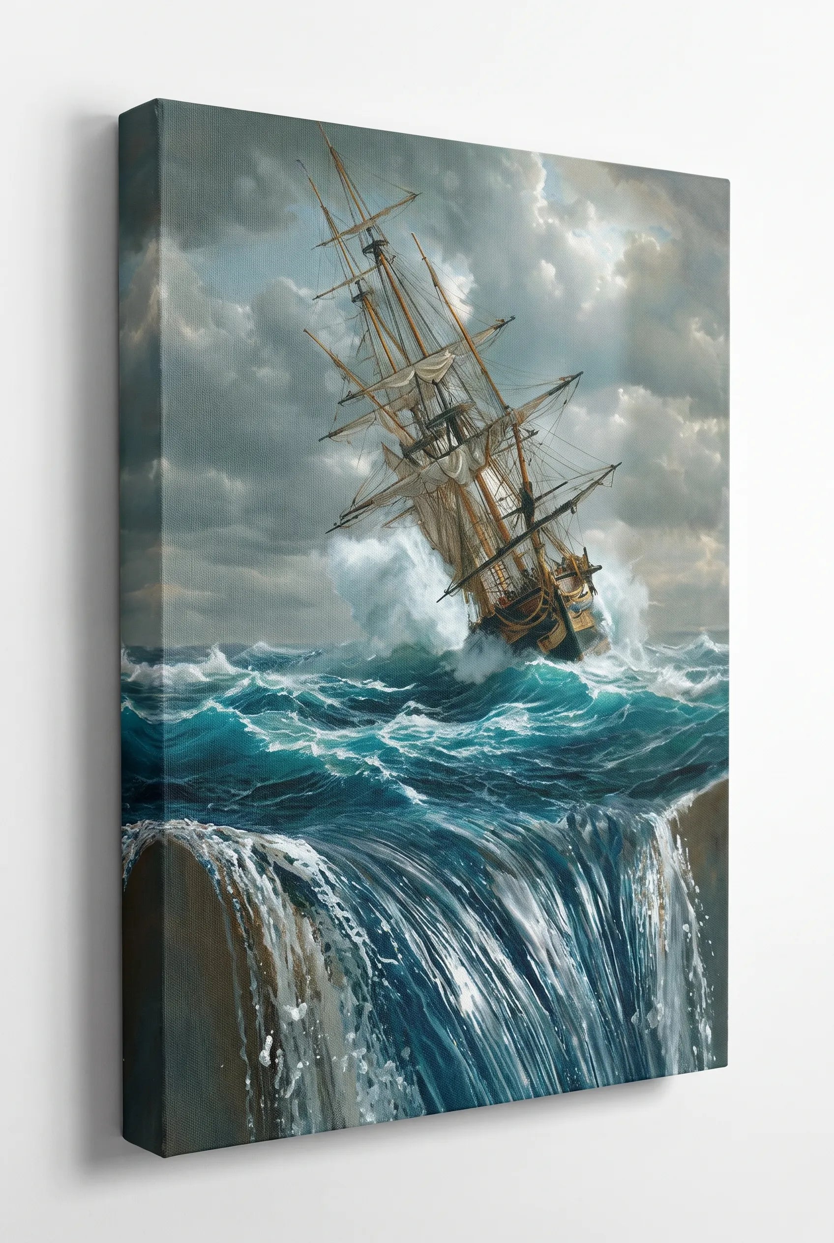 3D Illusion Segelschiff Gemälde Wasserflut Wandbild - Dein Wandbild