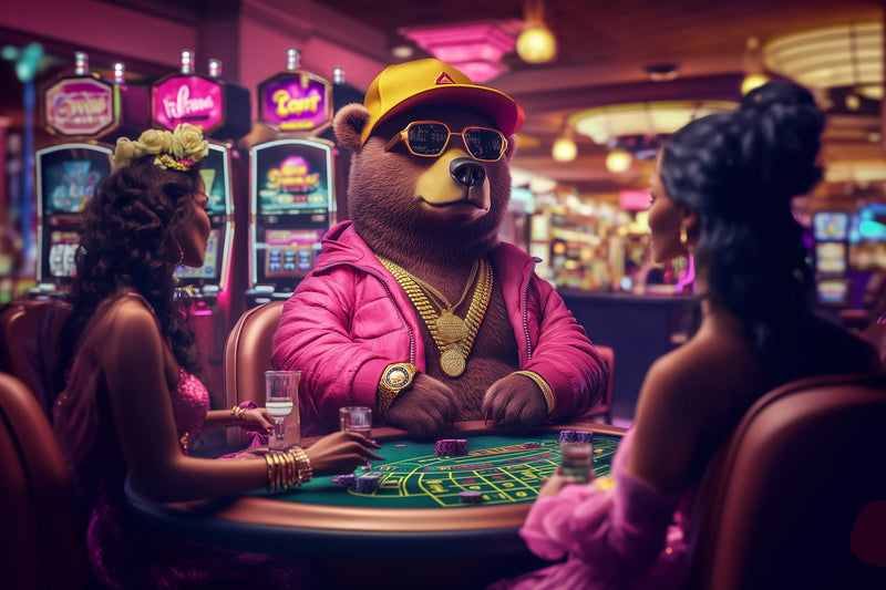 G Bear – Pink am Roulette-Tisch mit Frauen