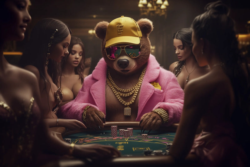 G Bear – Pink Pelz am Pokertisch mit Frauen