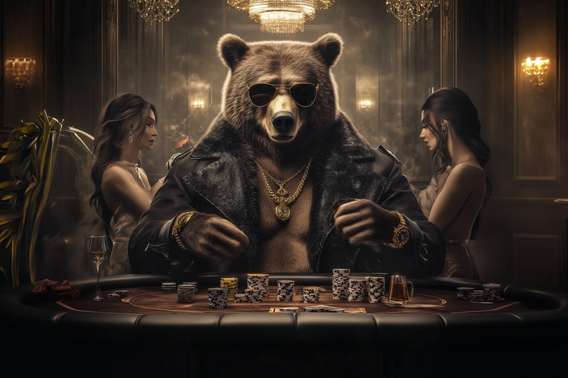 G Bear – Lederjacke & Chips am dunklen Pokertisch