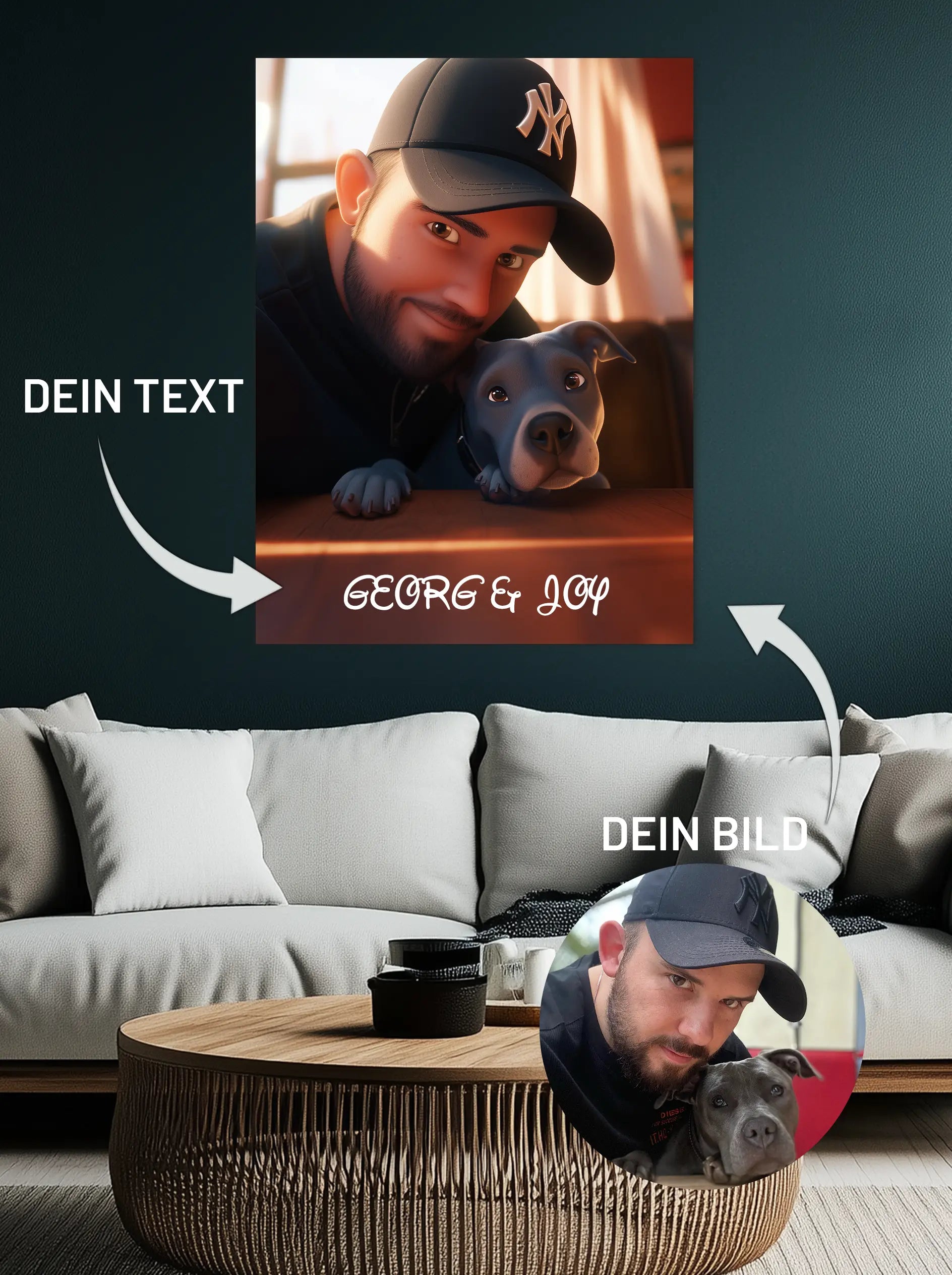 Dein personalisiertes Cartoon-Wandbild