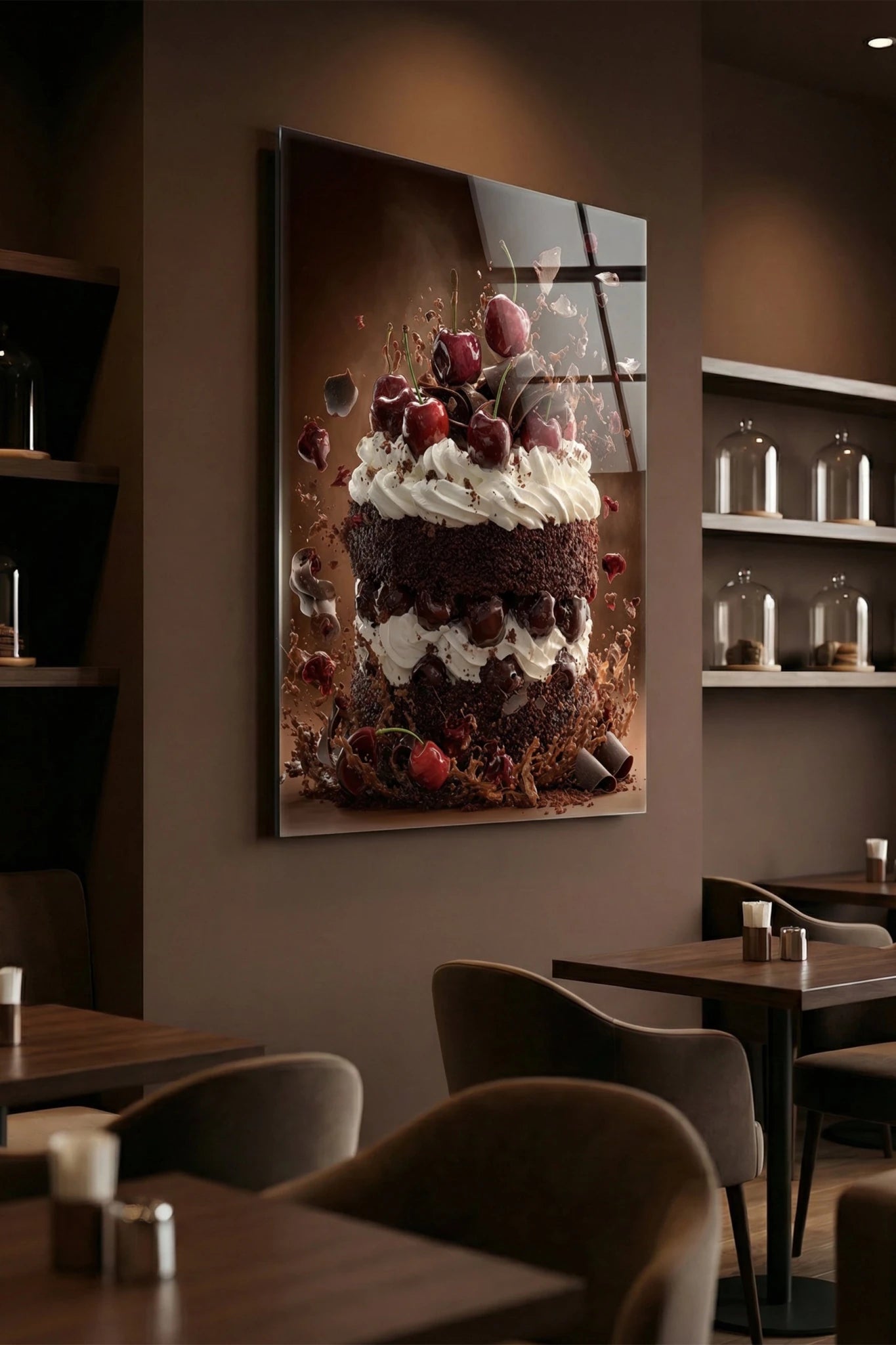 Black Forest Impact – Schwarzwälder Kirsch Torte in Bewegung | Dein Wandbild - Dein Wandbild