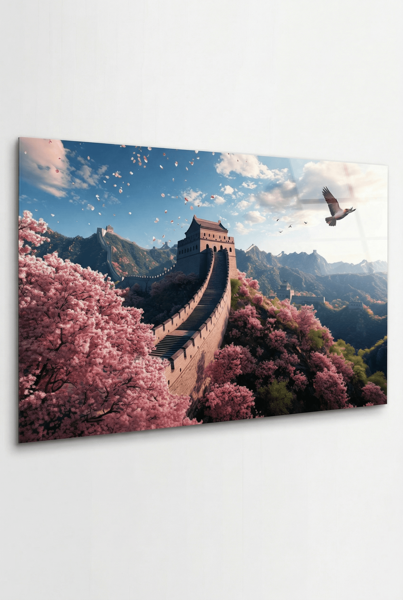 Blossom Empire – Landschaftsbild der Chinesischen Mauer im Frühling | Dein Wandbild - Dein Wandbild