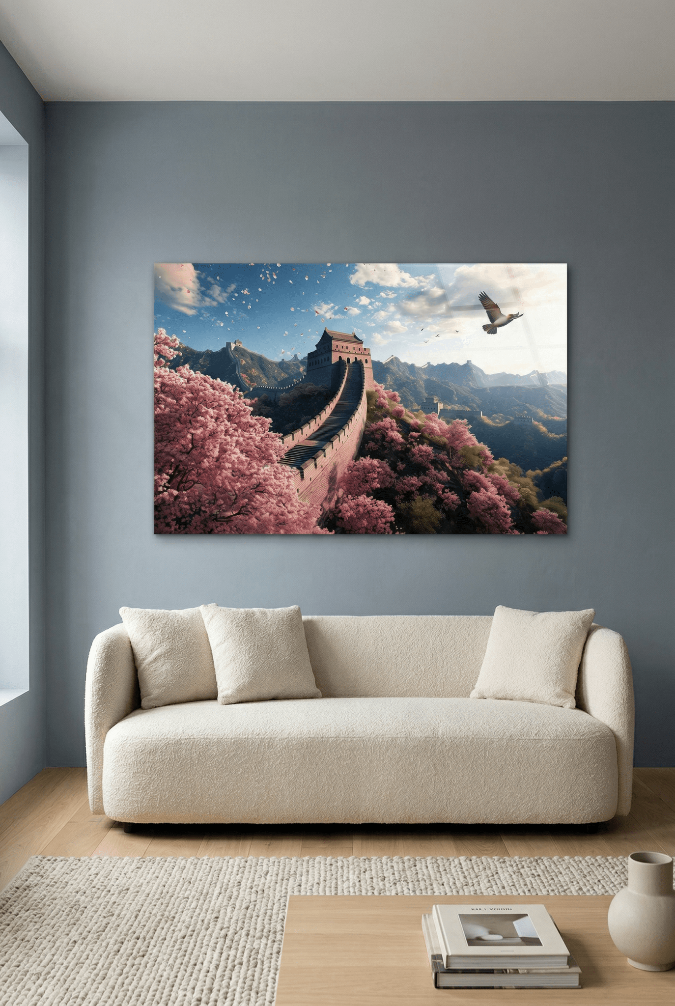 Blossom Empire – Landschaftsbild der Chinesischen Mauer im Frühling | Dein Wandbild - Dein Wandbild