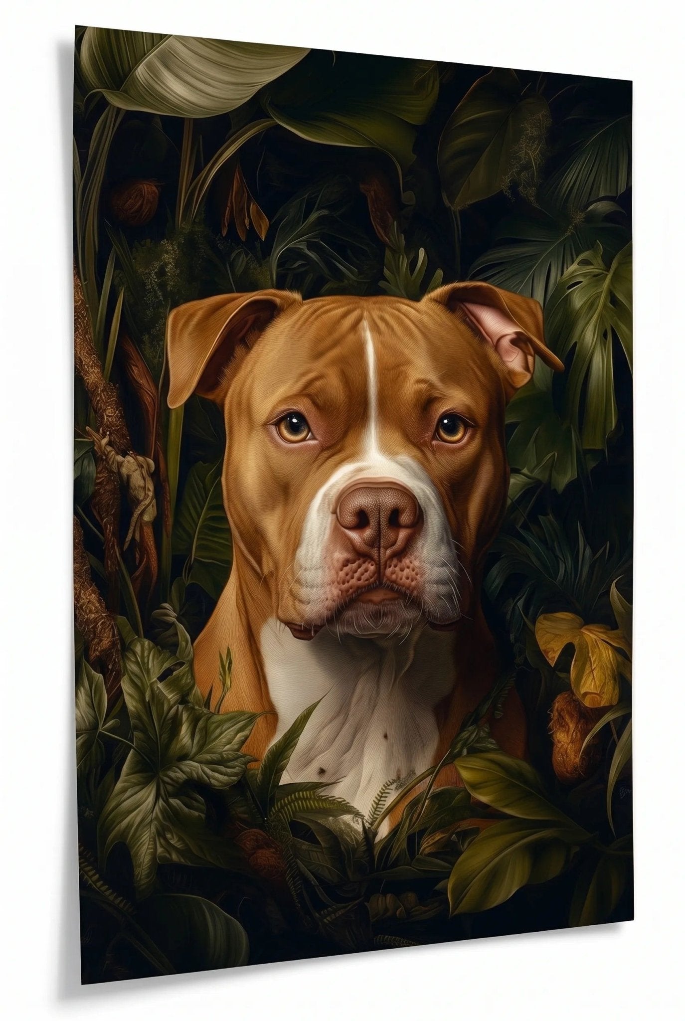 Brauner Pitbull im tropischen Regenwald - Dein Wandbild
