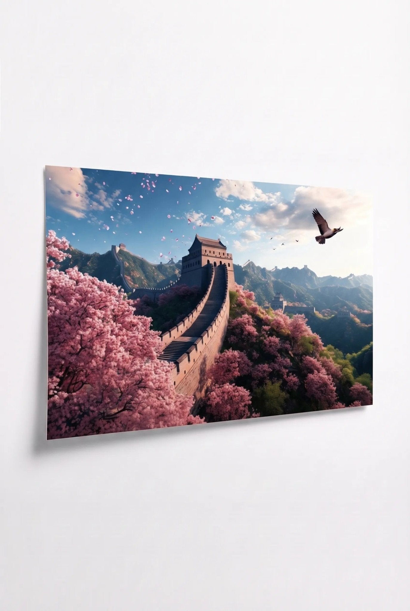 Chinesische Mauer im Kirschblüten-Meer - Dein Wandbild