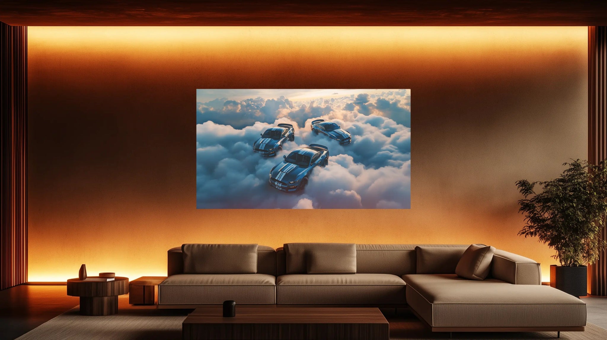 Cloud Riders – Muscle - Car über den Wolken als kraftvolles Autobild | Dein Wandbild - Dein Wandbild