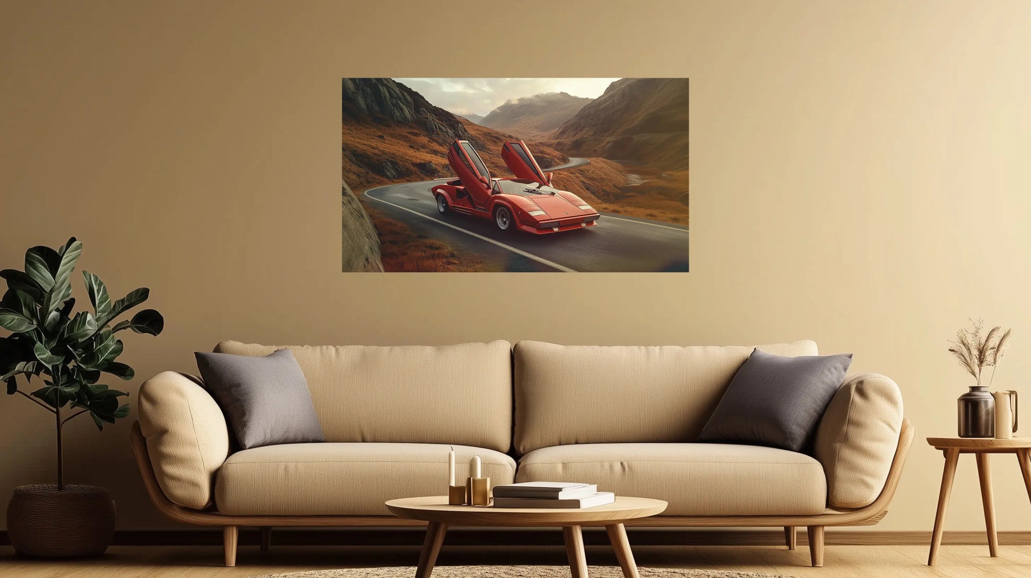Countach Dream – Der ikonische Supersportwagen als dramatisches Autobild | Dein Wandbild - Dein Wandbild