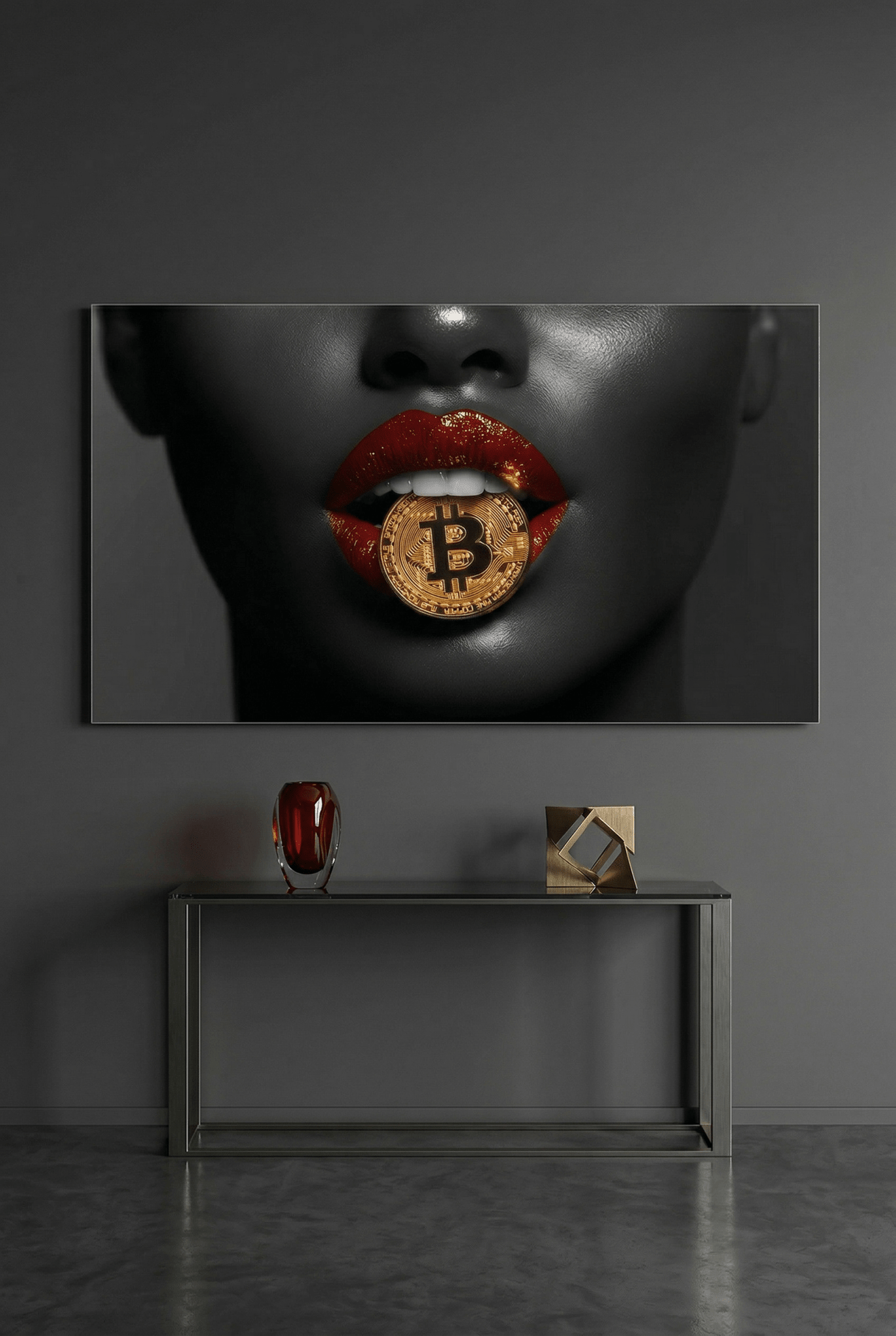 Crypto Passion – Edles Bitcoin Kunstwerk in Goldoptik als stilvoller Kunstdruck | Dein Wandbild - Dein Wandbild